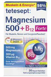 tetesept Magnesium 500 + B12 300Âµg (30 Stk.) 42,8g – Produktbild