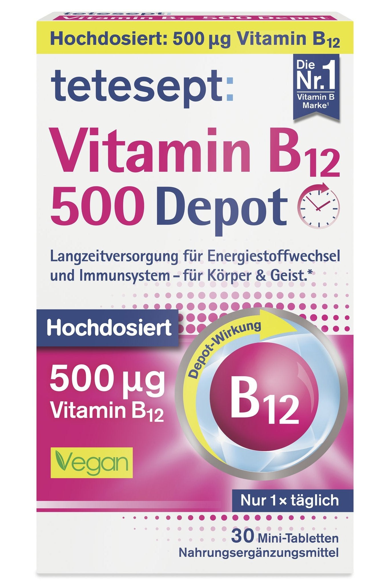 tetesept Vitamin B12 Depot 500Âµg (30 Stk.) – Produktbild