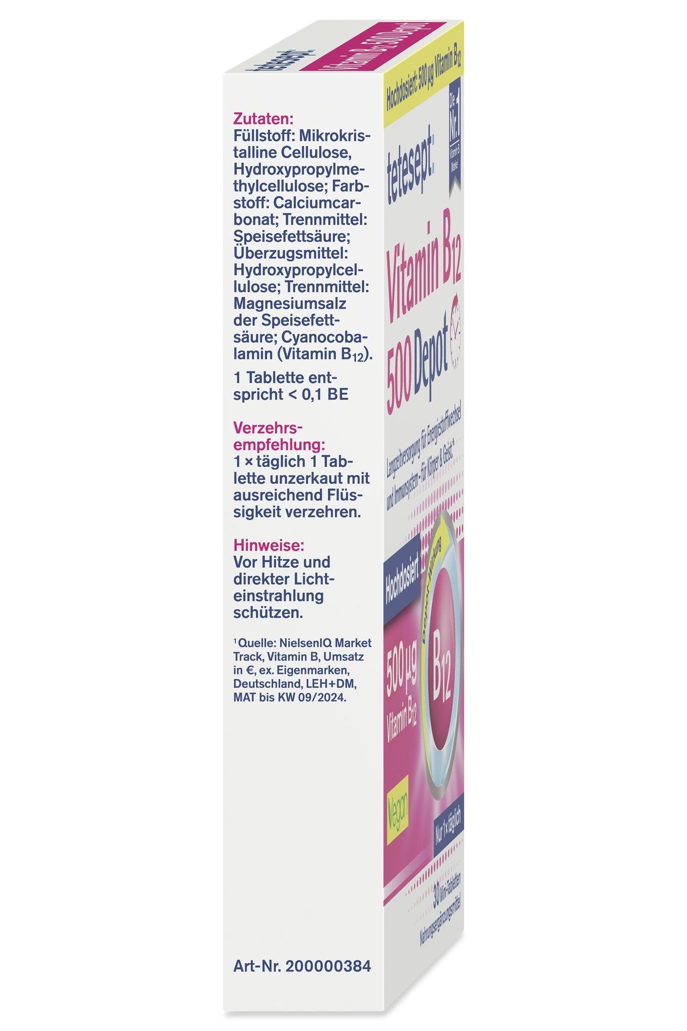 tetesept Vitamin B12 Depot 500Âµg (30 Stk.) – Produktbild