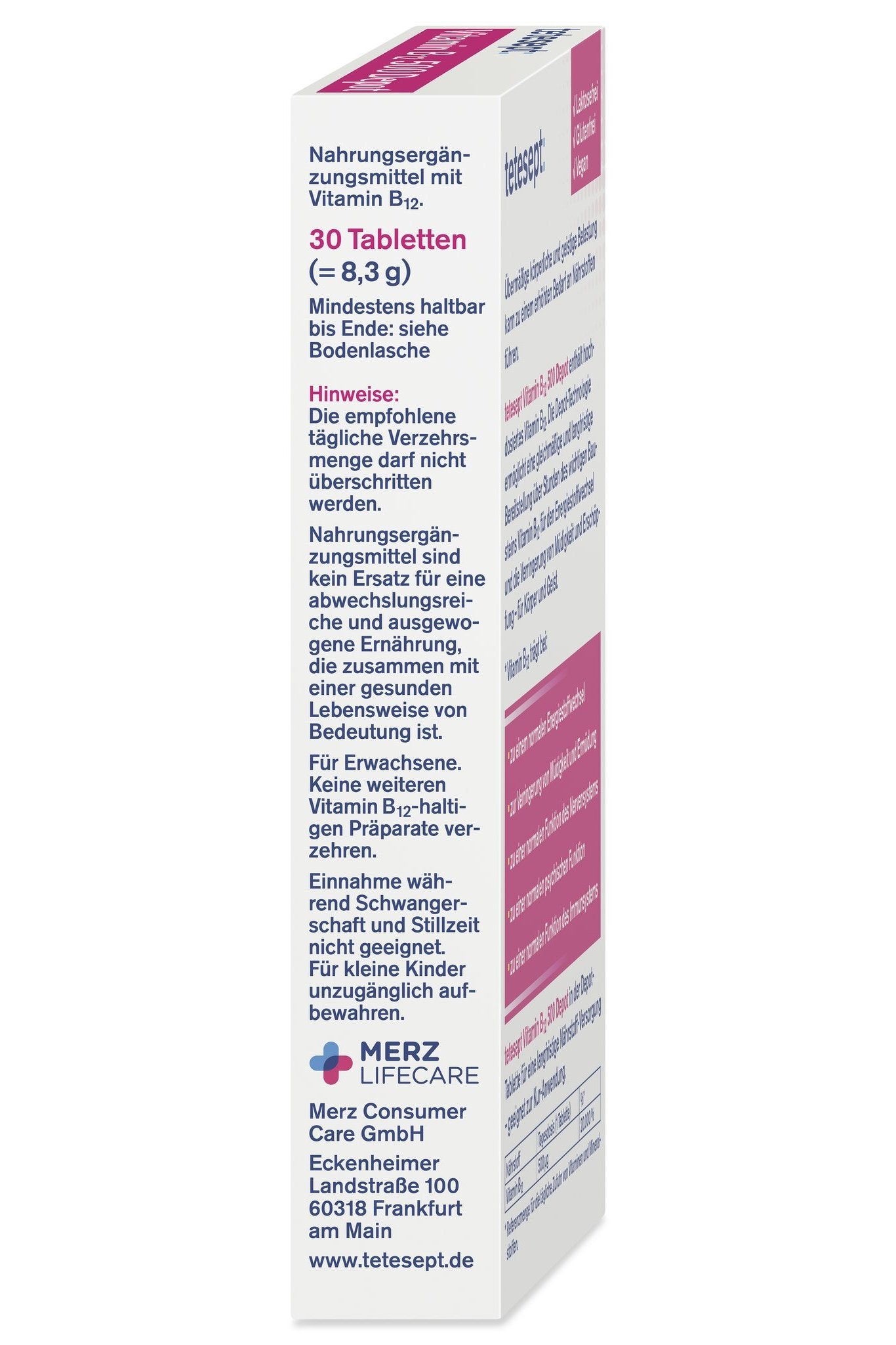 tetesept Vitamin B12 Depot 500Âµg (30 Stk.) – Produktbild