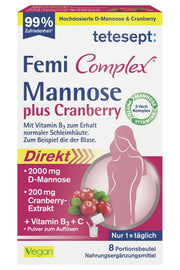 tetesept Femi Complex Mannose + Cranberry (8 Stk.) 23,3g – Produktbild