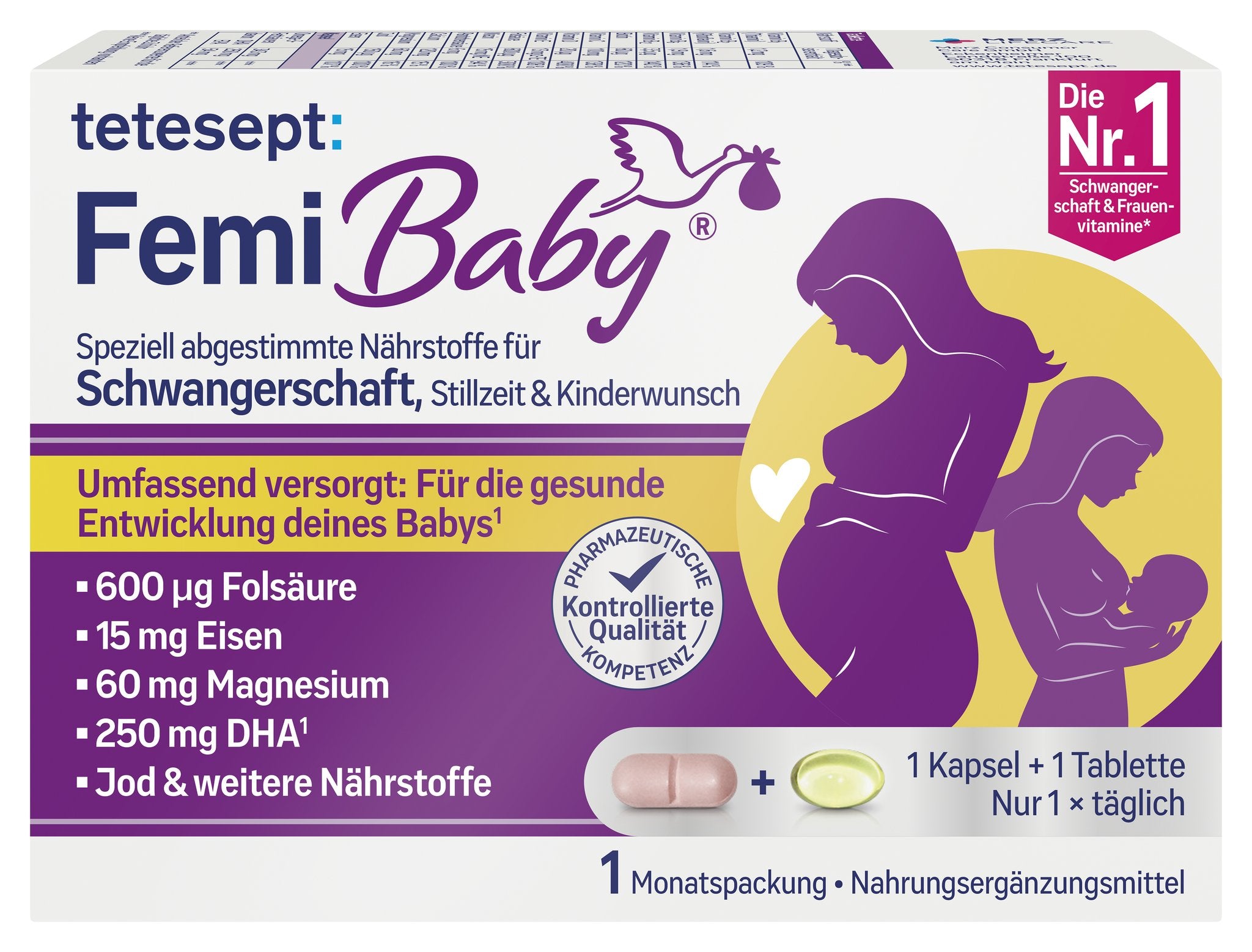 tetesept Femi Baby (30 Tabl. + 30 Kaps.) 61,8g – Produktbild