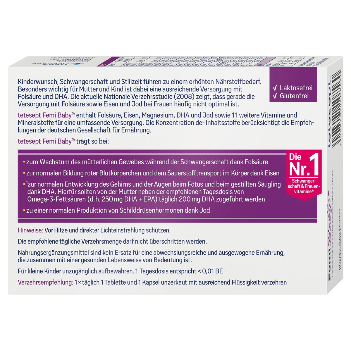 tetesept Femi Baby (30 Tabl. + 30 Kaps.) 61,8g – Produktbild