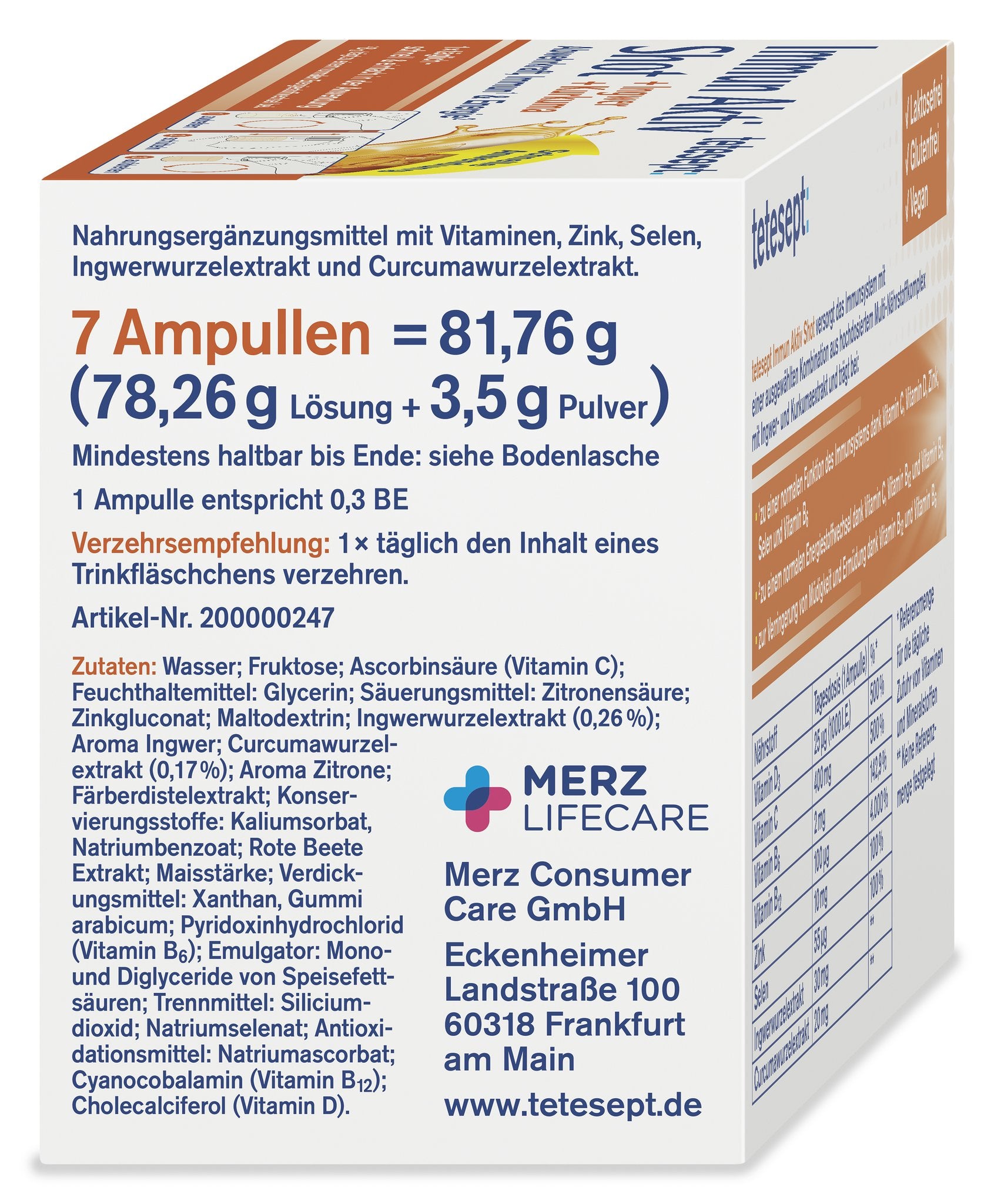 tetesept Immun Aktiv Shot (7 Stk.) 78,3ml – Produktbild