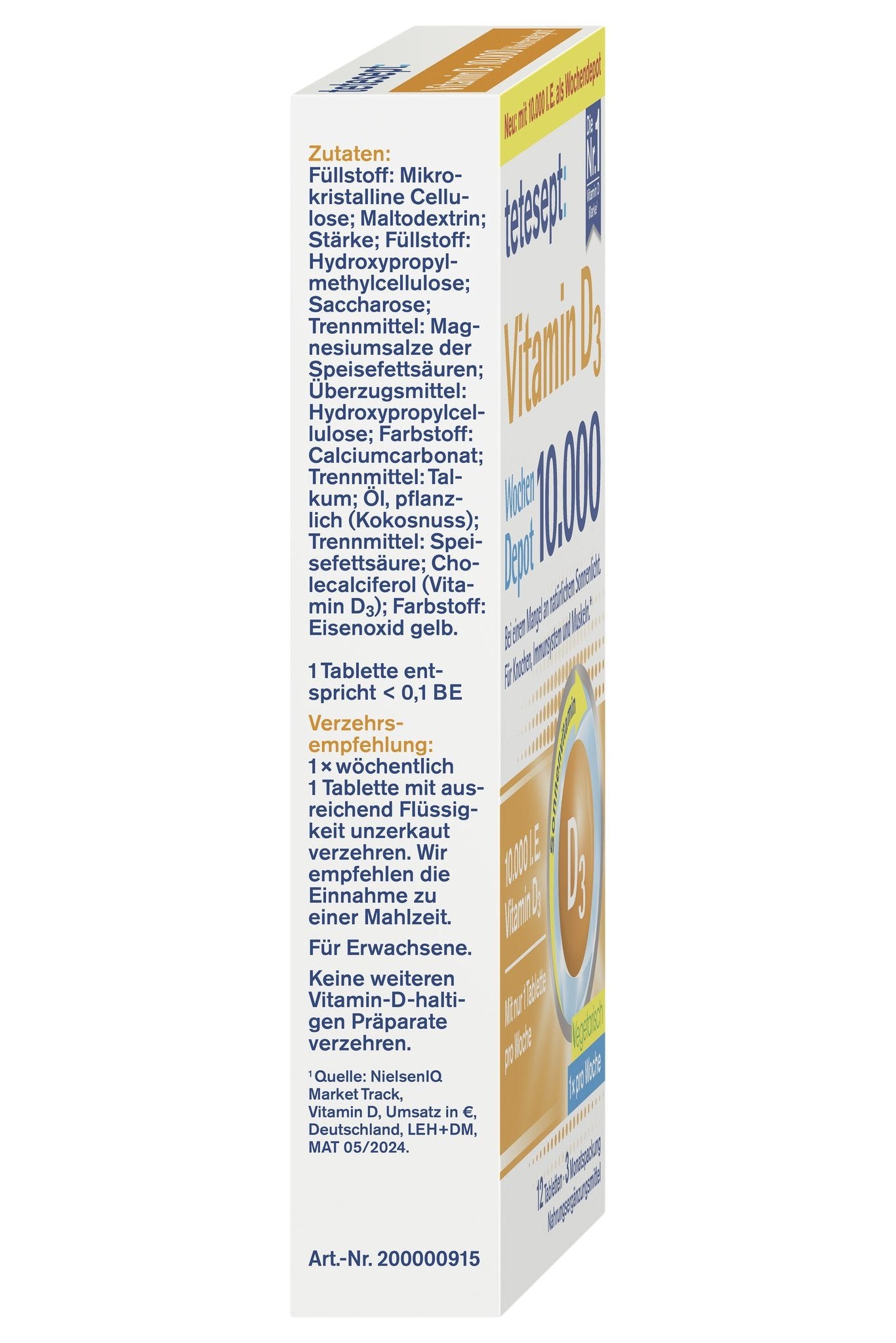 tetesept Vitamin D3 10000 (12 Stk.) – Produktbild
