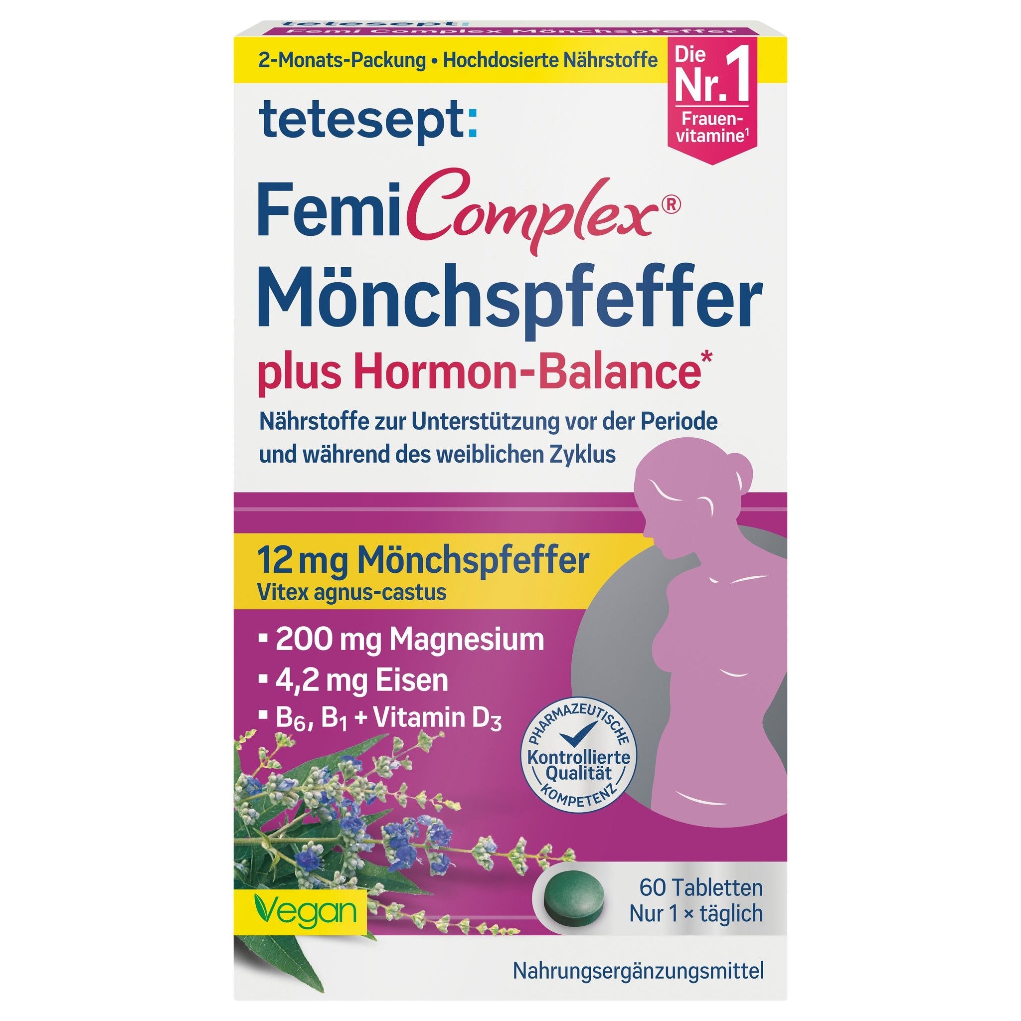 tetesept Femi Complex MÃ¶nchspfeffer (60 Stk.) 44g – Produktbild