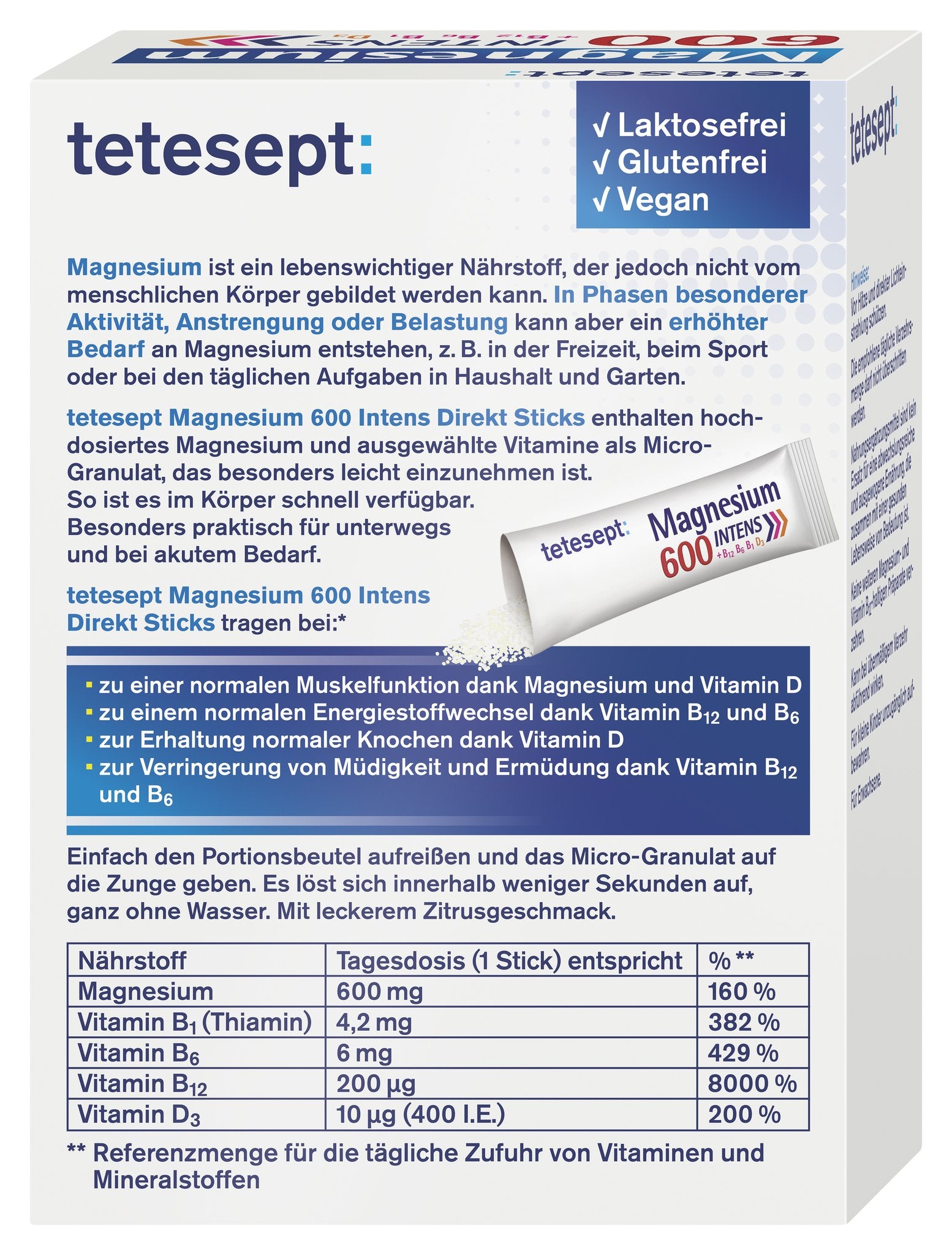 tetesept Magnesium 600 Intens Direkt Stick