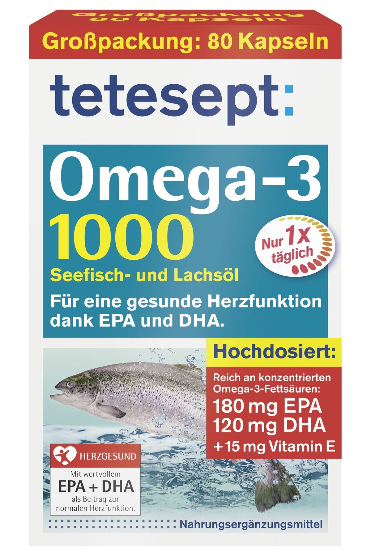 tetesept Omega-3 1000 (80 Stk.) – Produktbild