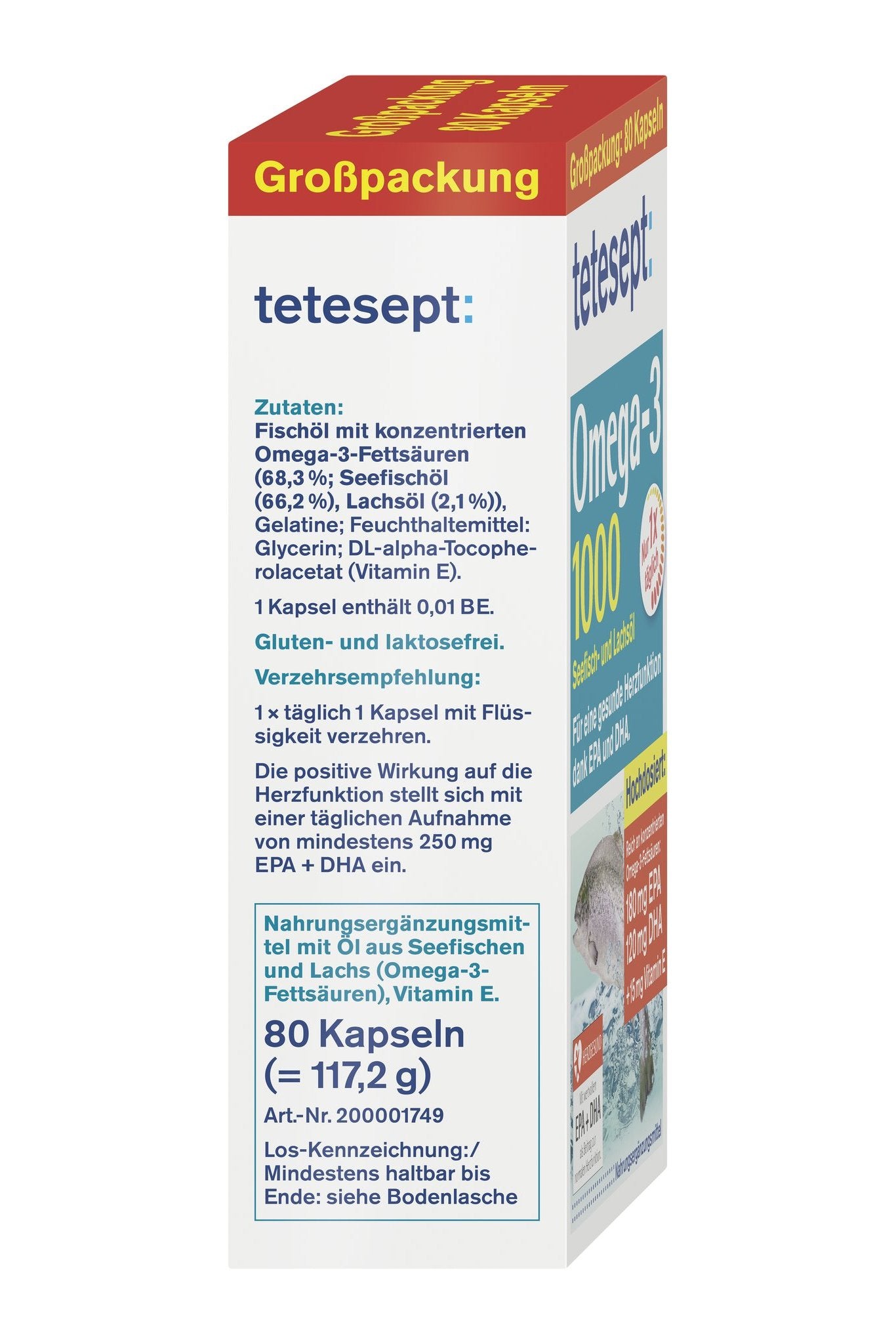 tetesept Omega-3 1000 (80 Stk.) – Produktbild