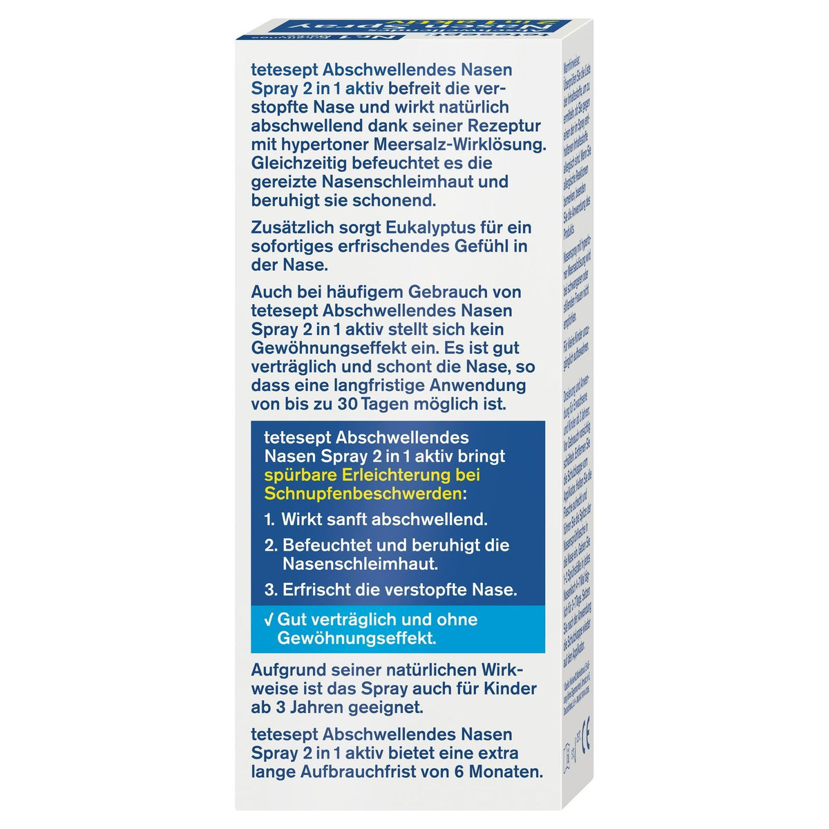 3er Set tetesept Abschwellendes Nasen Spray 2 in 1 aktiv