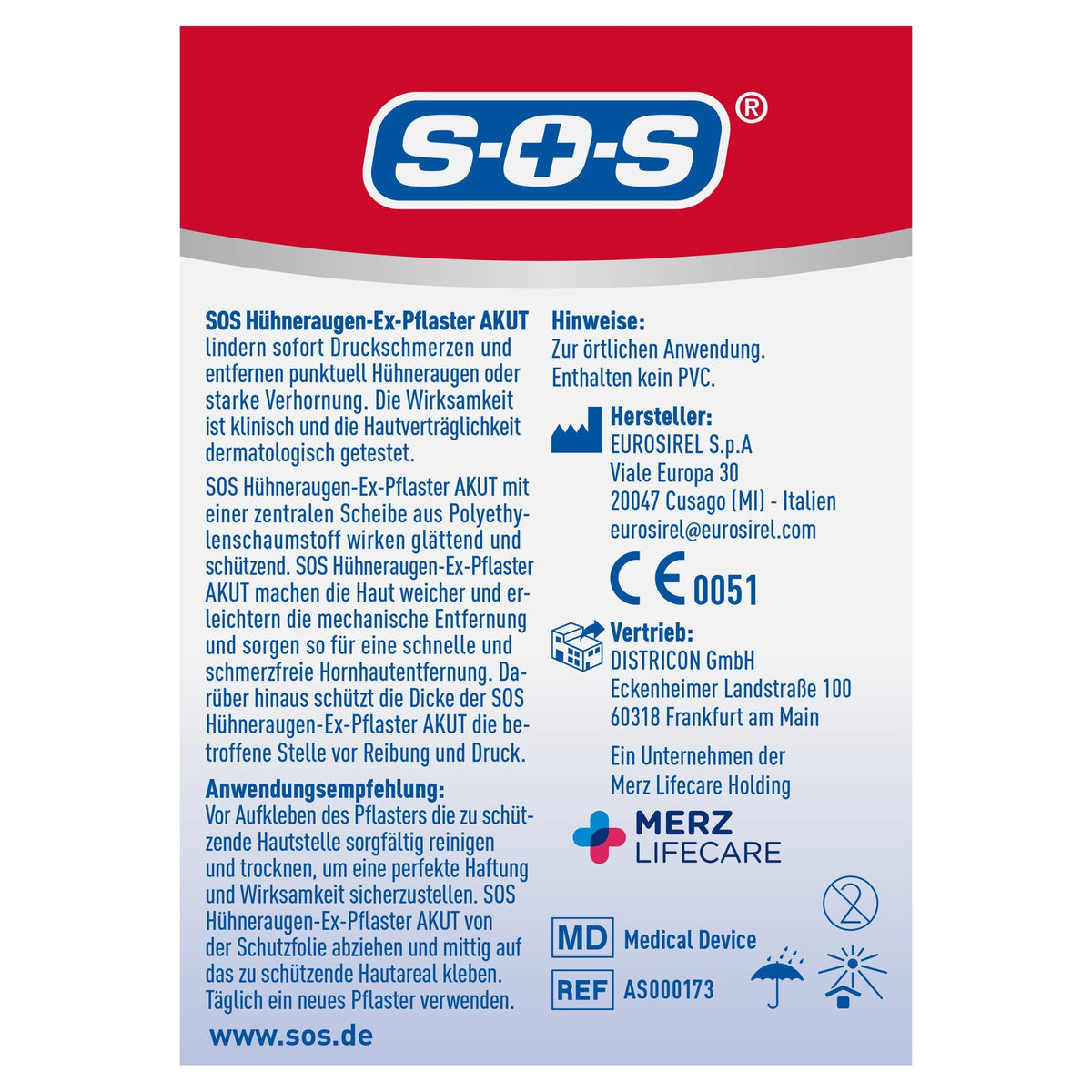 5er Set SOS Hühneraugen-Ex-Pflaster AKUT