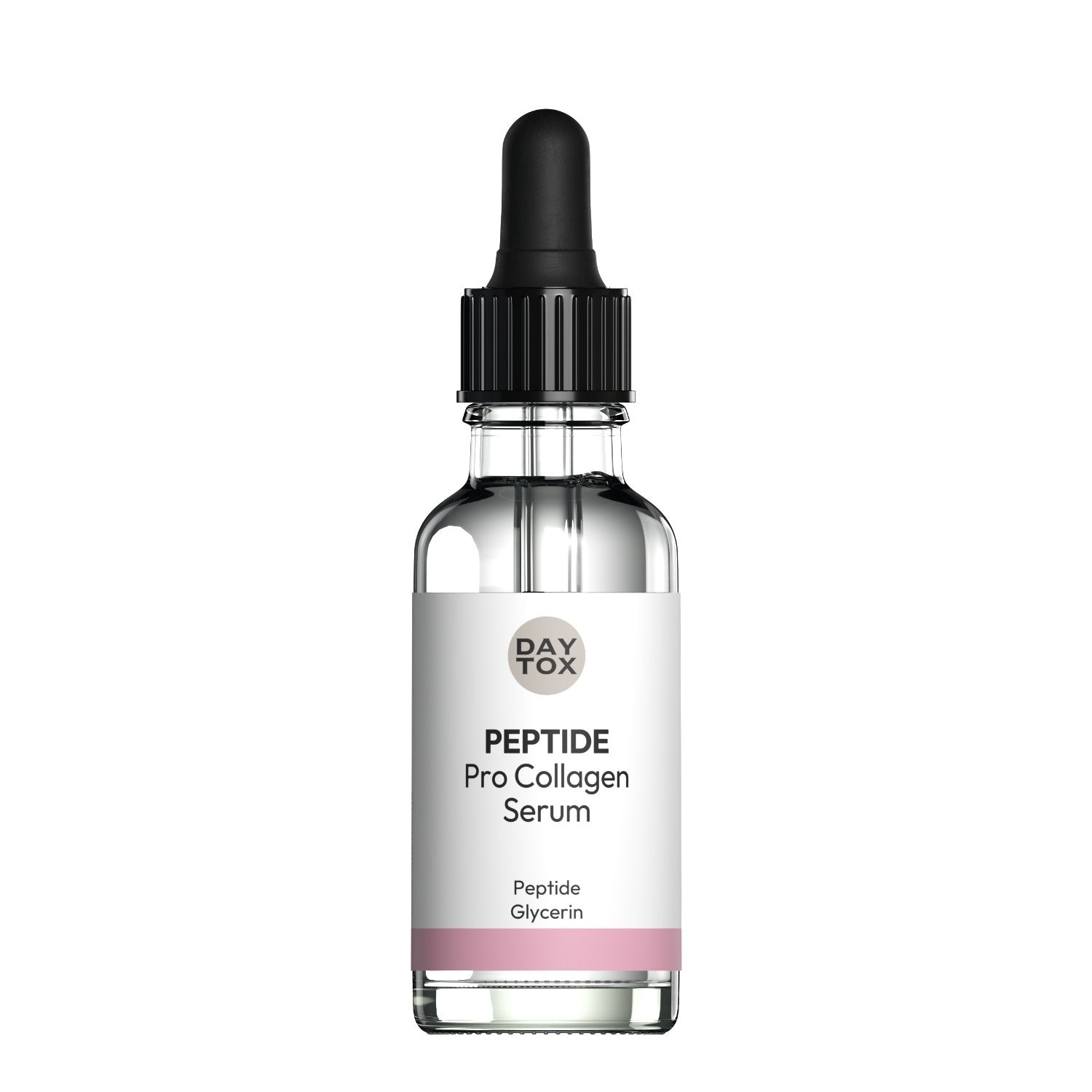 Freigestellte Flasche mit Pipette der DAYTOX Peptide ProCollagen Serum
