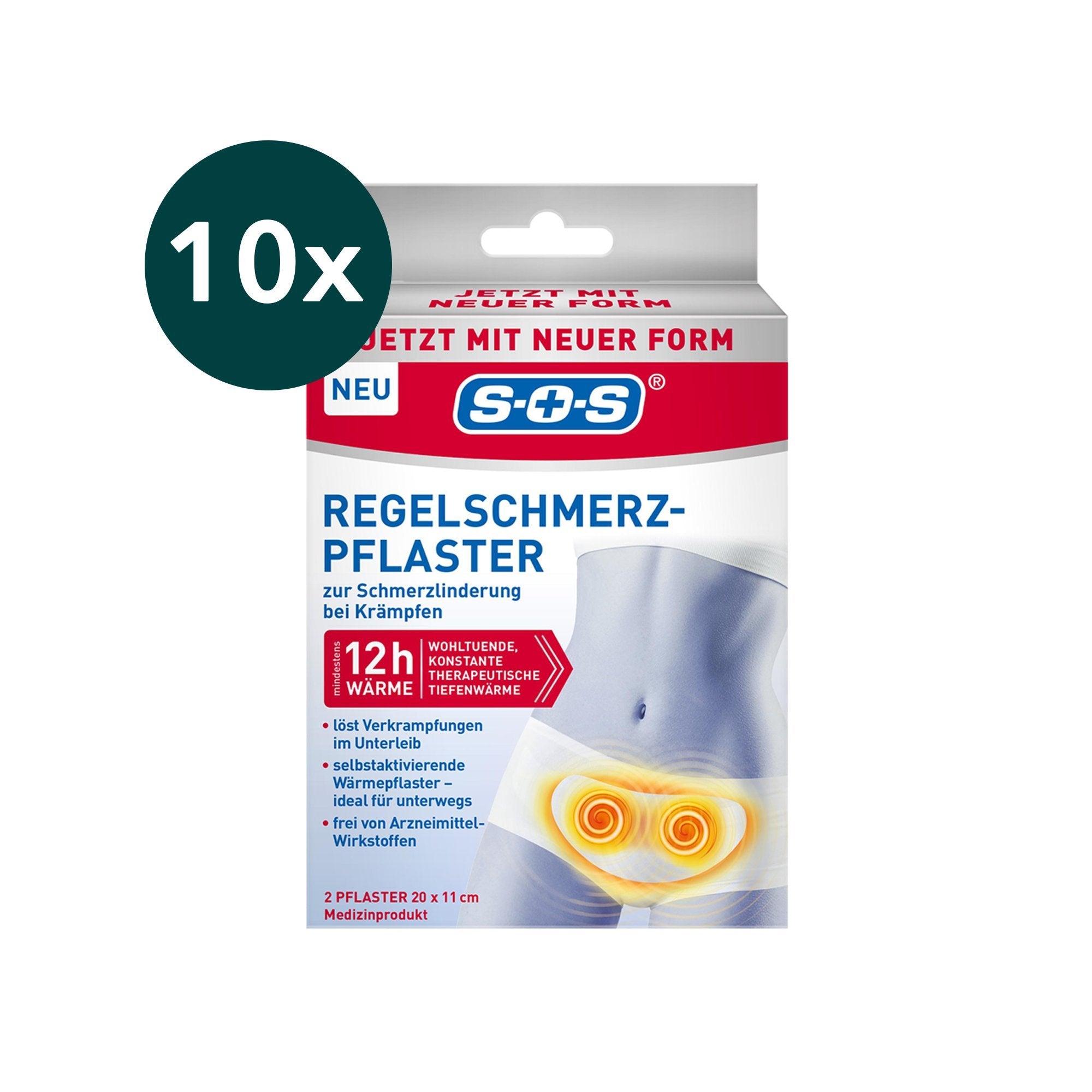 10er Set SOS Regelschmerz-Pflaster