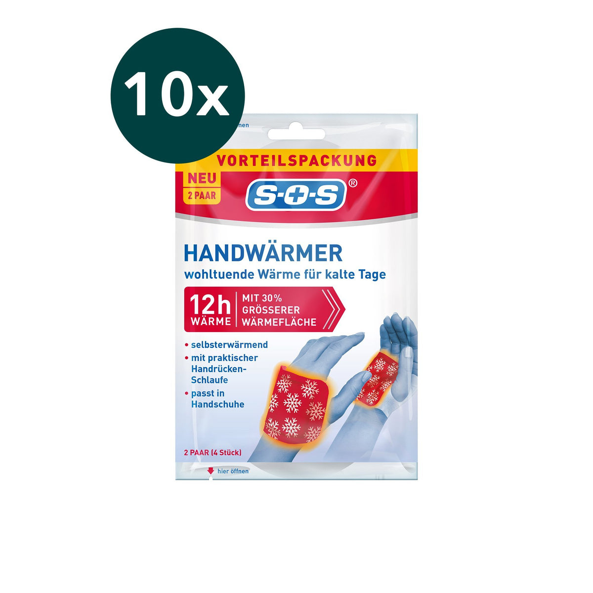 10er Set SOS Handwärmer 2 Paar