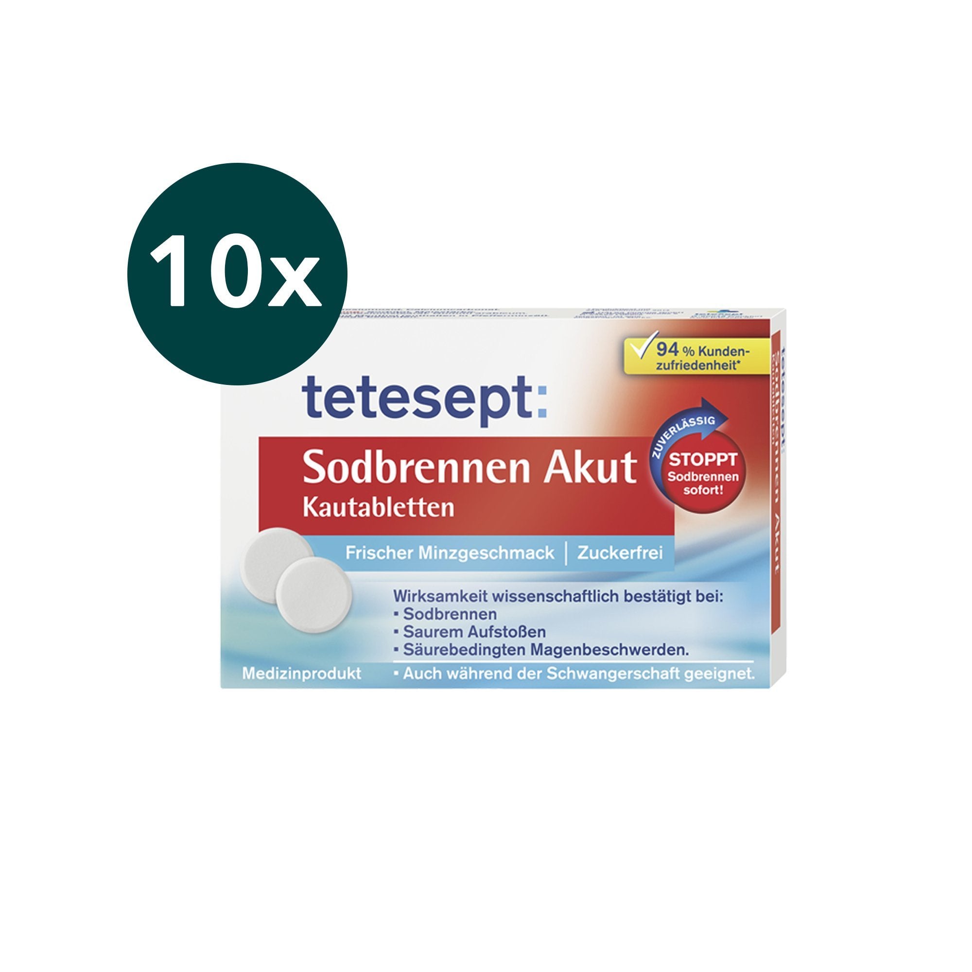 10er Set tetesept Sodbrennen Akut Kautabletten