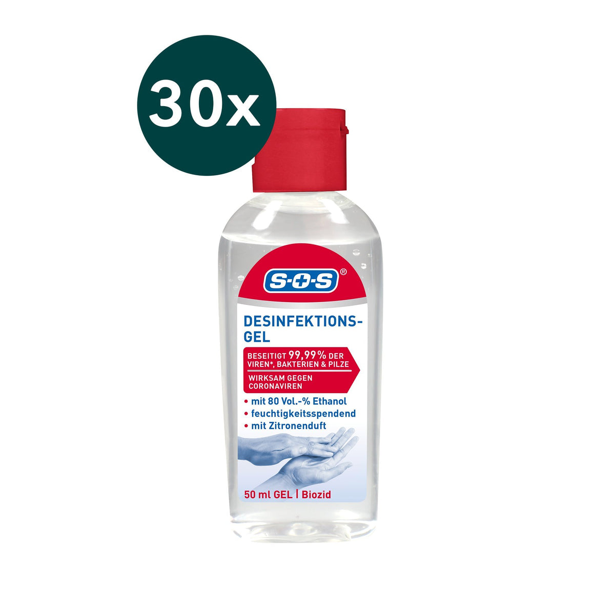 30er Set SOS Desinfektions-Gel 50ml