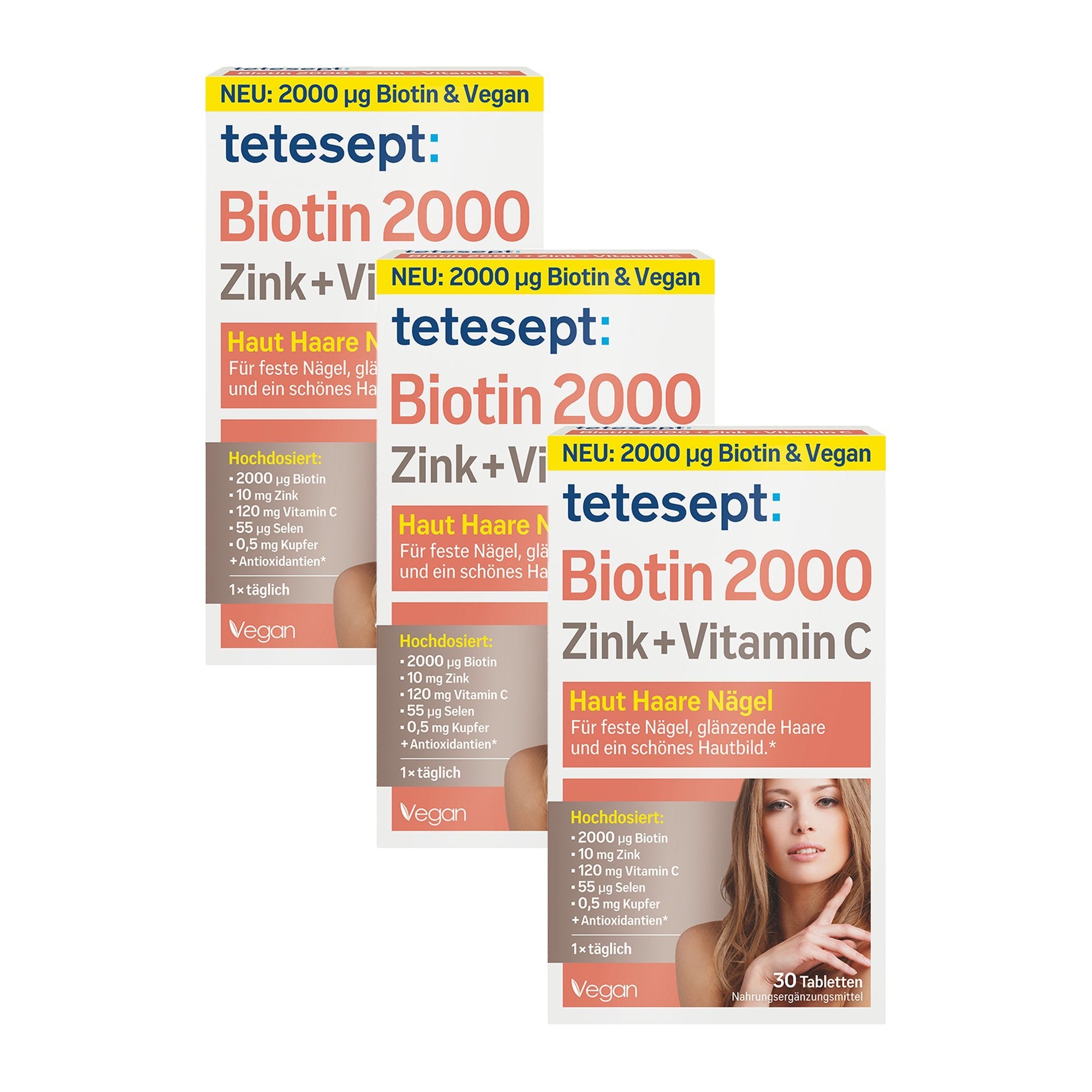 3er Set tetesept Biotin 2000