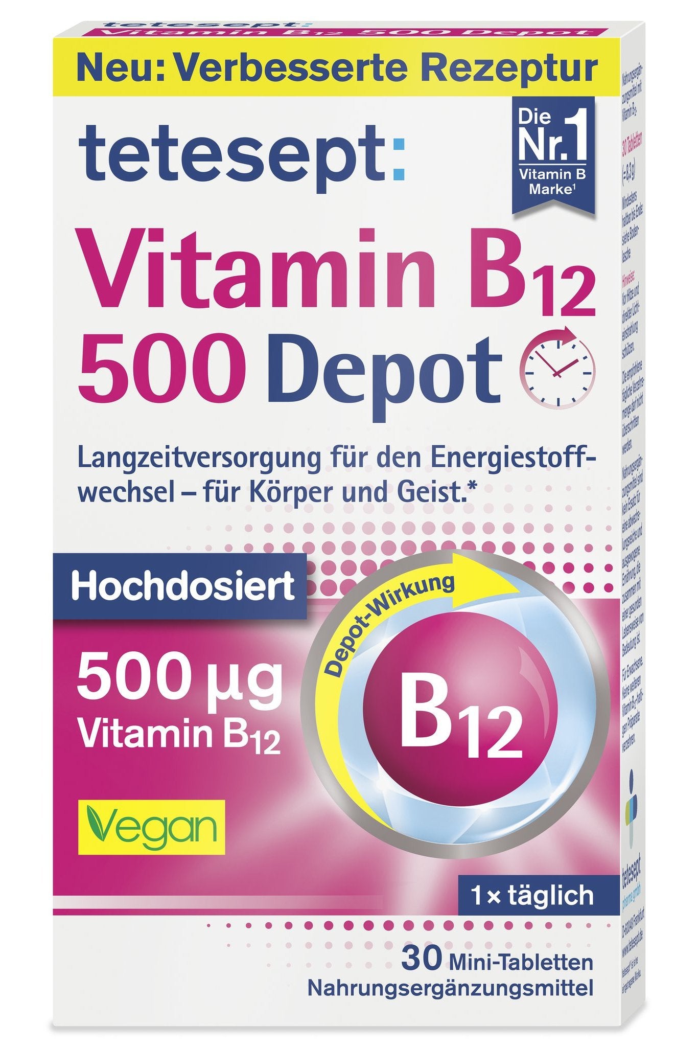 tetesept Vitamin B12 Depot 500Âµg (30 Stk.) – Produktbild