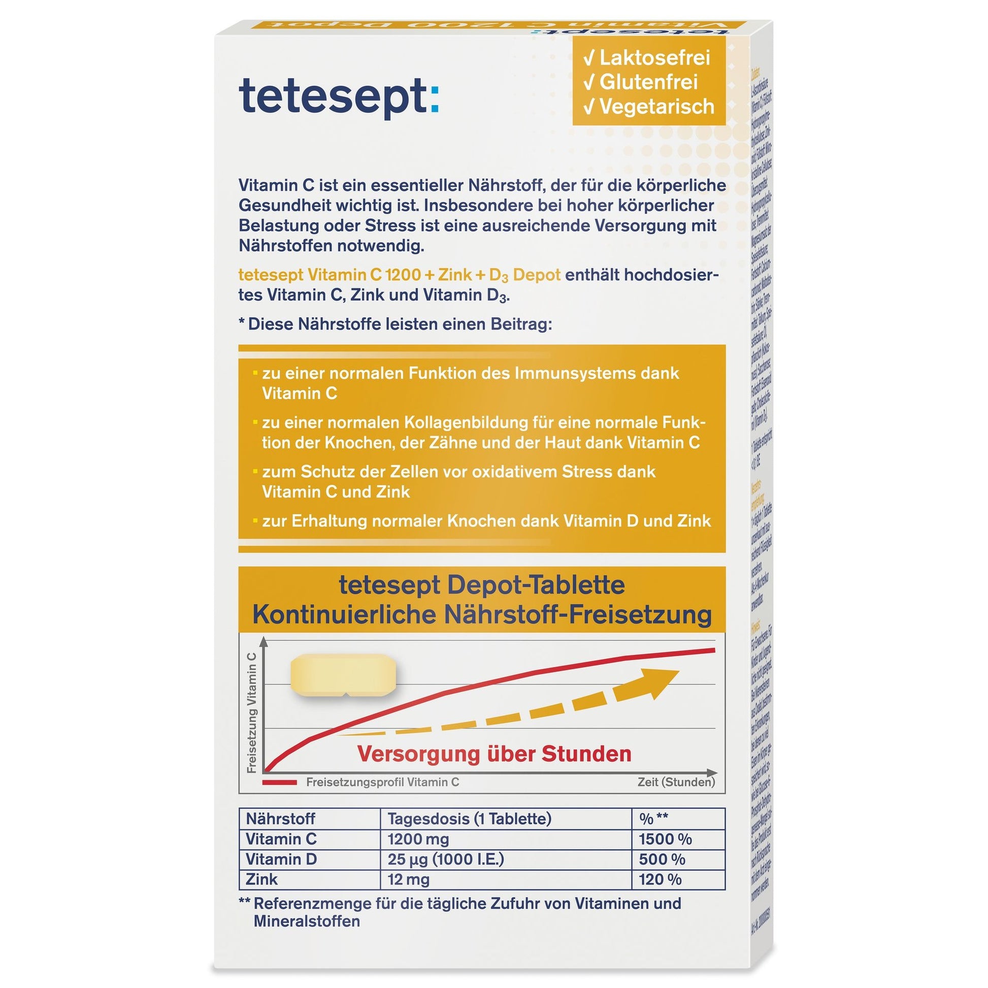 tetesept Vitamin C 1200 Depot (30 StÃ¼ck) 43,8g – Produktbild