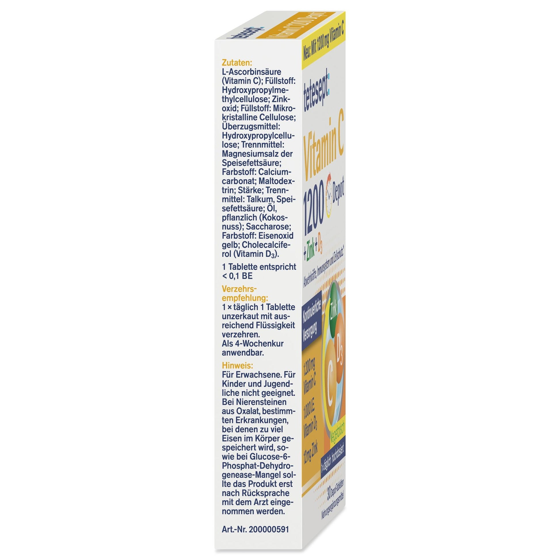 tetesept Vitamin C 1200 Depot (30 StÃ¼ck) 43,8g – Produktbild