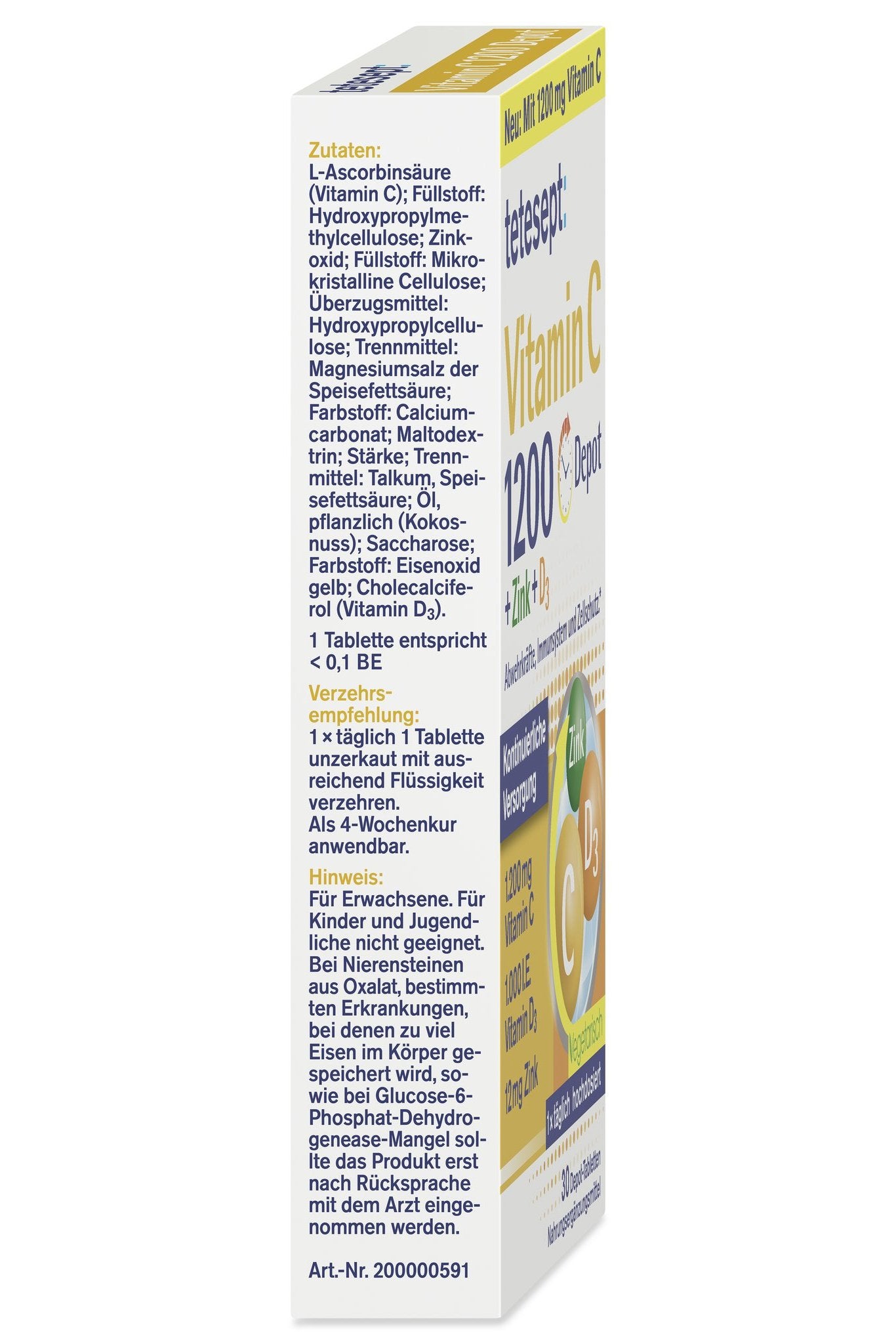 tetesept Vitamin C 1200 Depot (30 StÃ¼ck) 43,8g – Produktbild