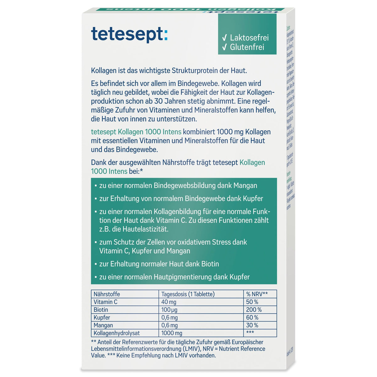 tetesept Kollagen 1000 Intens (30 Stk.) 32,7g – Produktbild