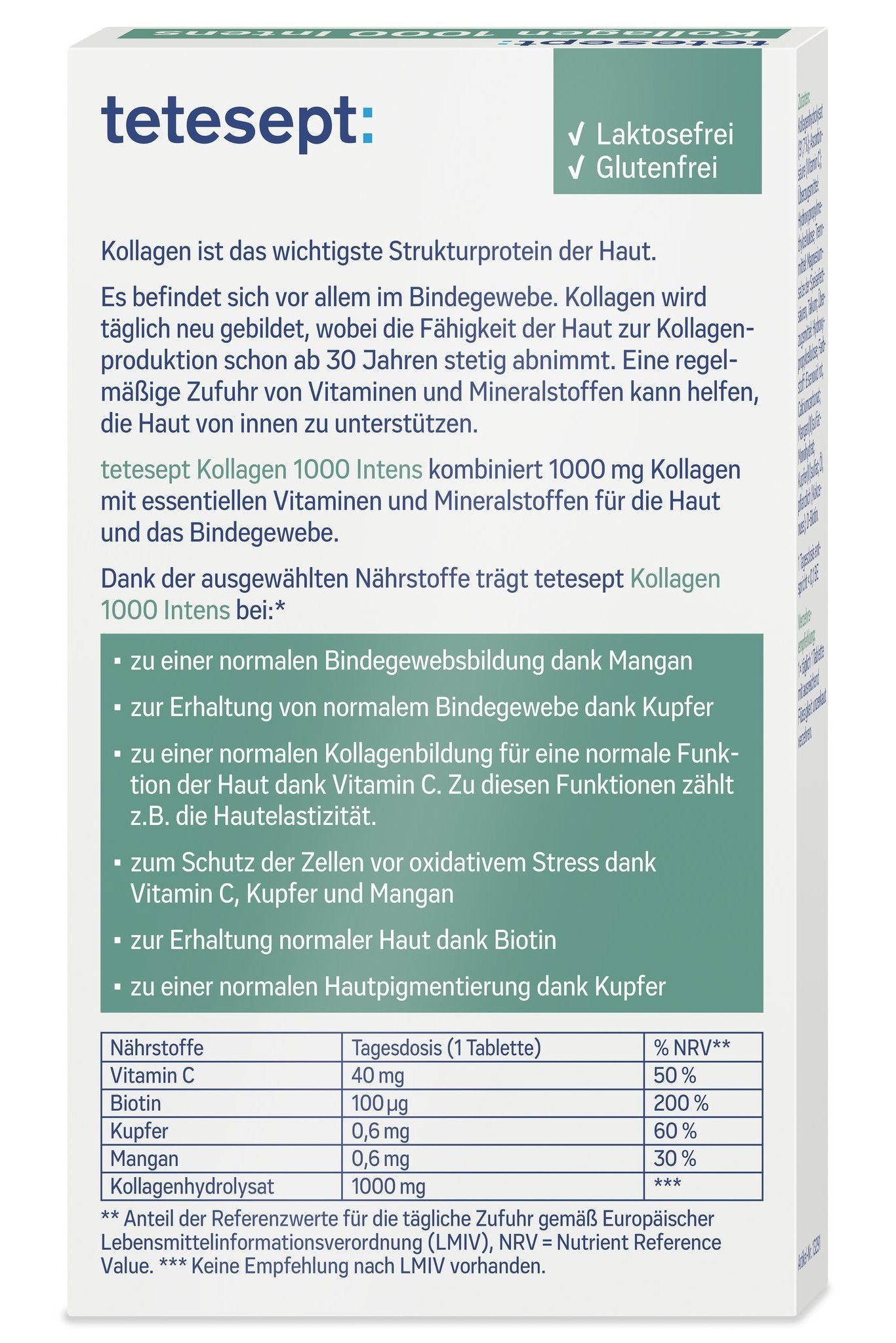 tetesept Kollagen 1000 Intens (30 Stk.) 32,7g – Produktbild