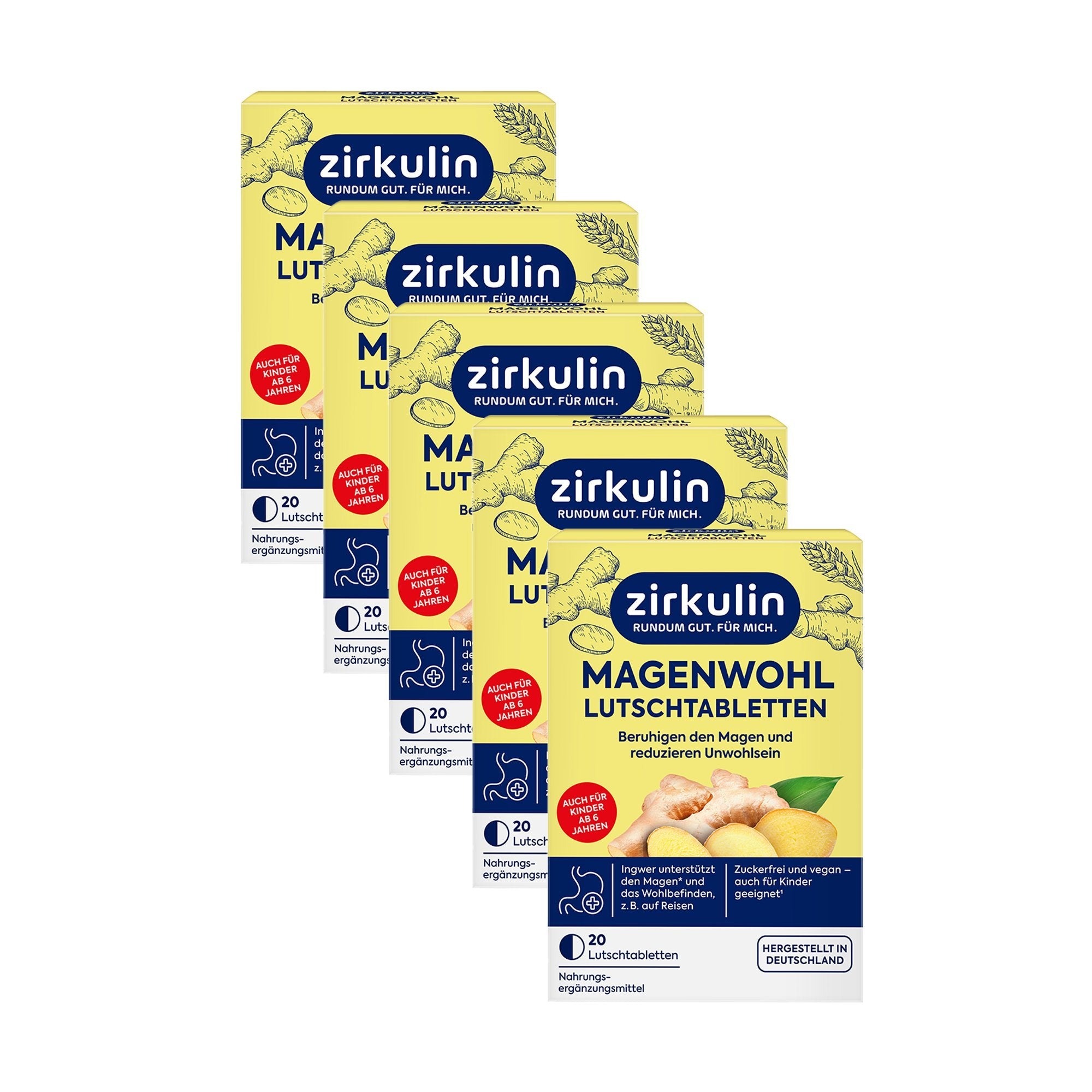 5er Set Zirkulin Magenwohl-Lutschtabletten