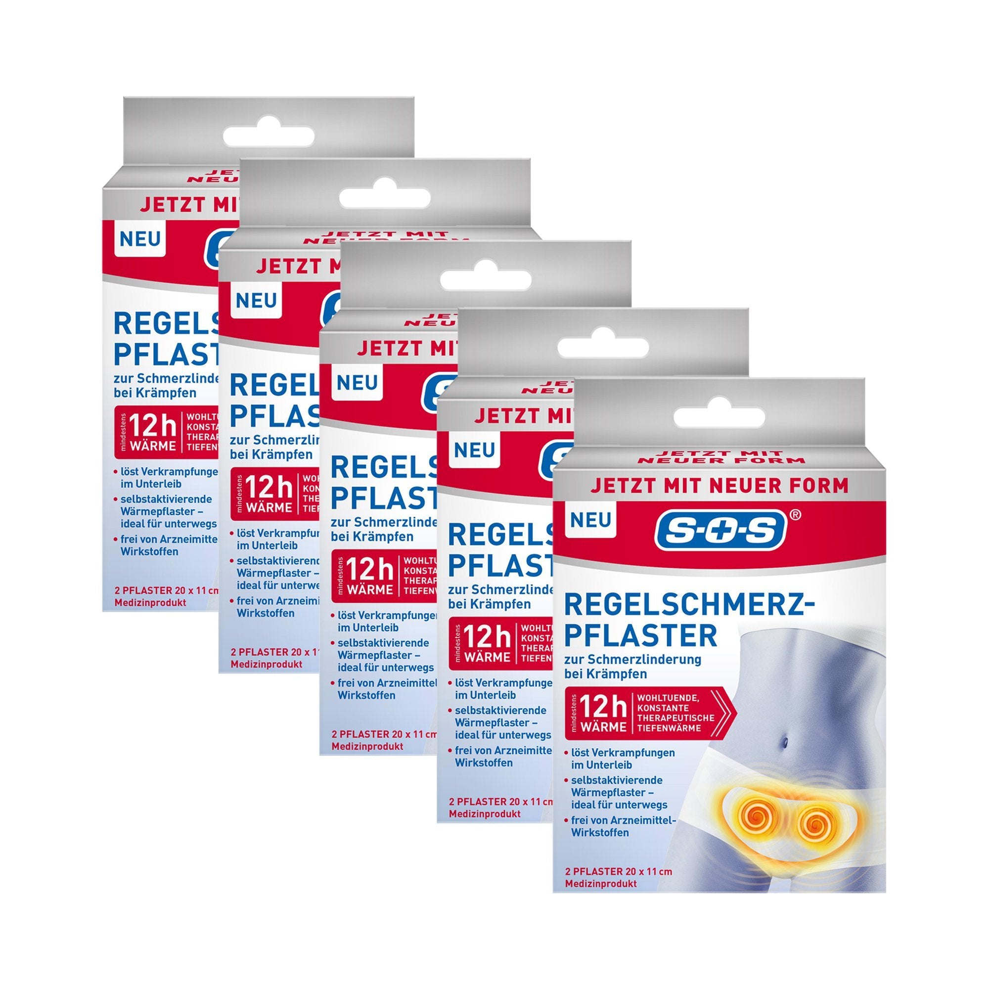 5er Set SOS Regelschmerz-Pflaster