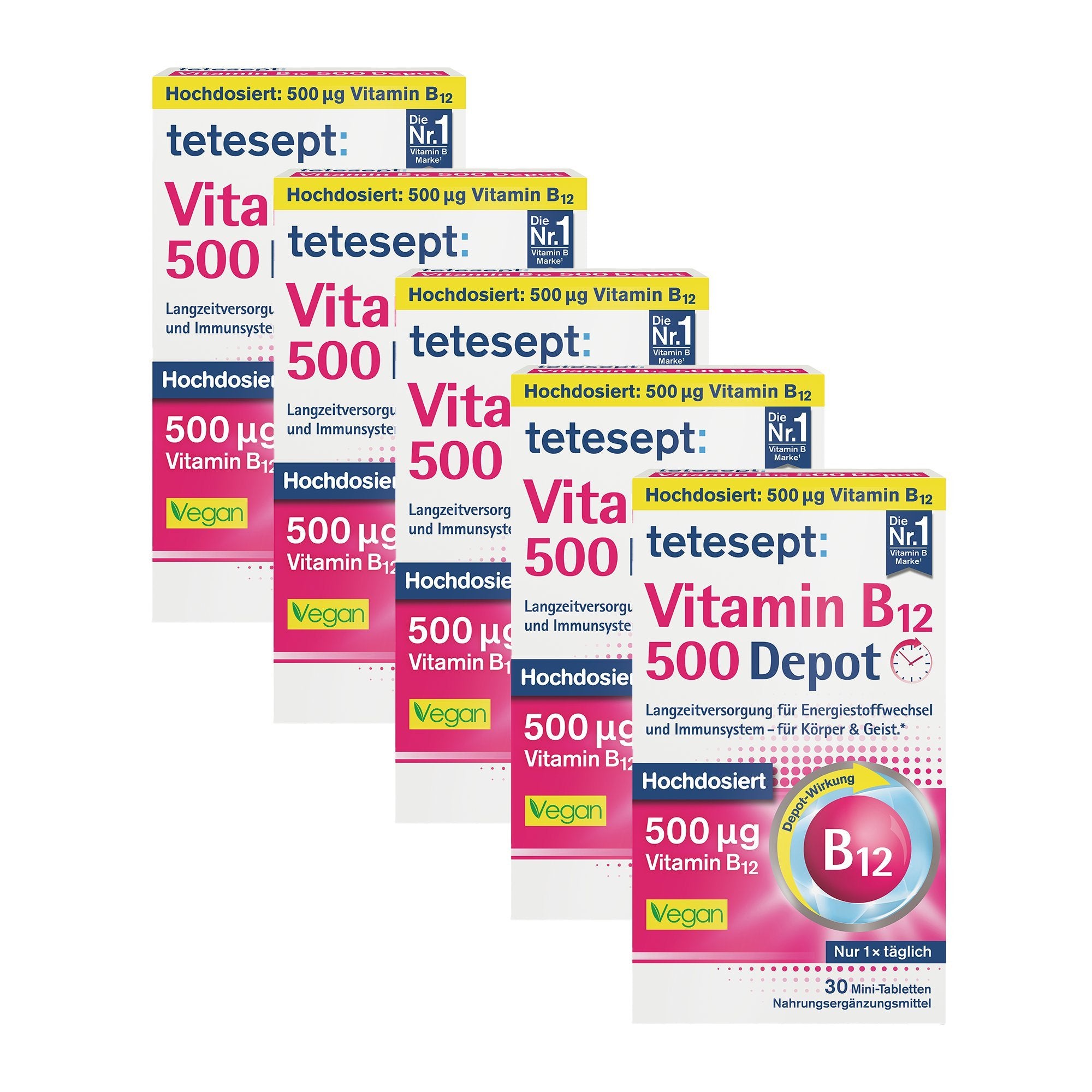 5er Set tetesept Vitamin B12 500 Direkt Sticks