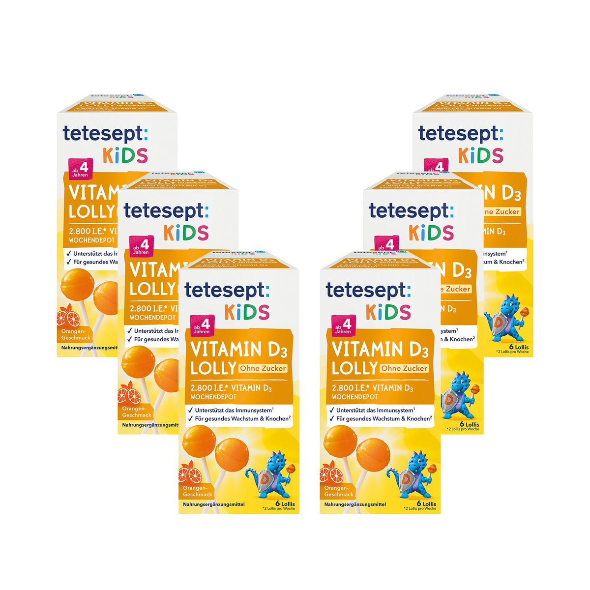 6er Set tetesept Kids Vitamin D3 Lolly