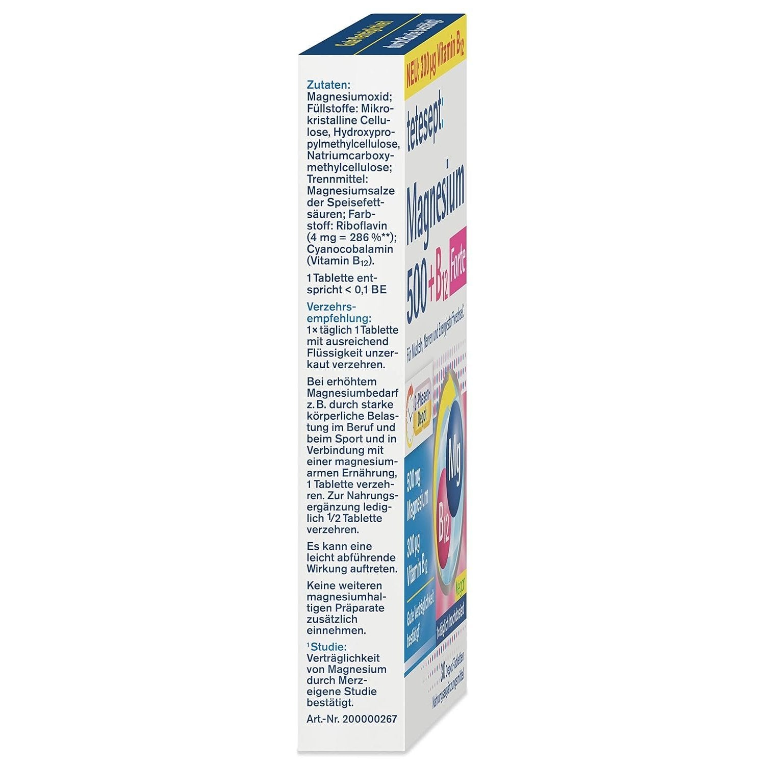 5er Set tetesept Magnesium 500 + B12