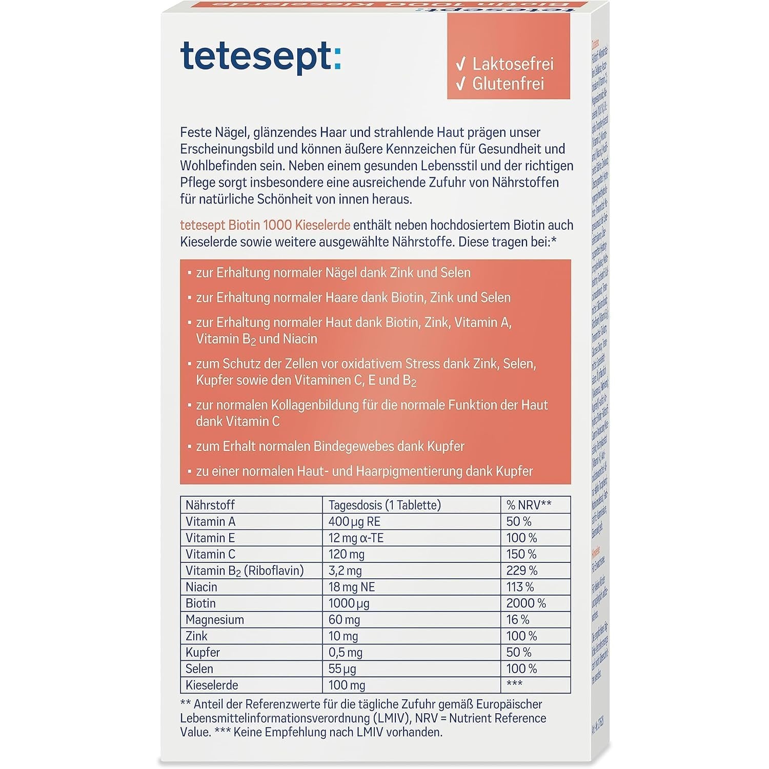 6er Set tetesept Biotin 1000 + Kieselerde
