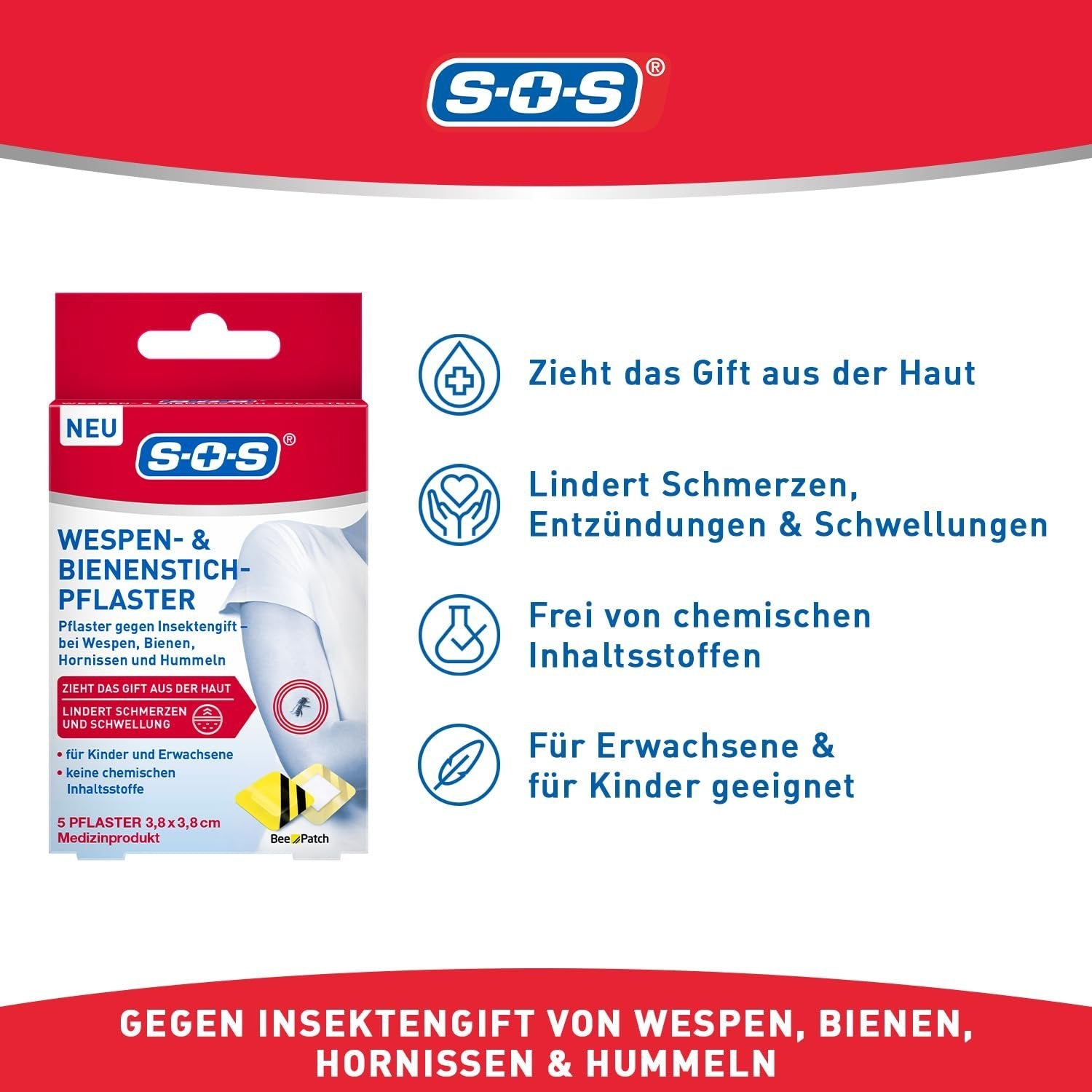 SOS Wespen- & Bienenstich-Pflaster