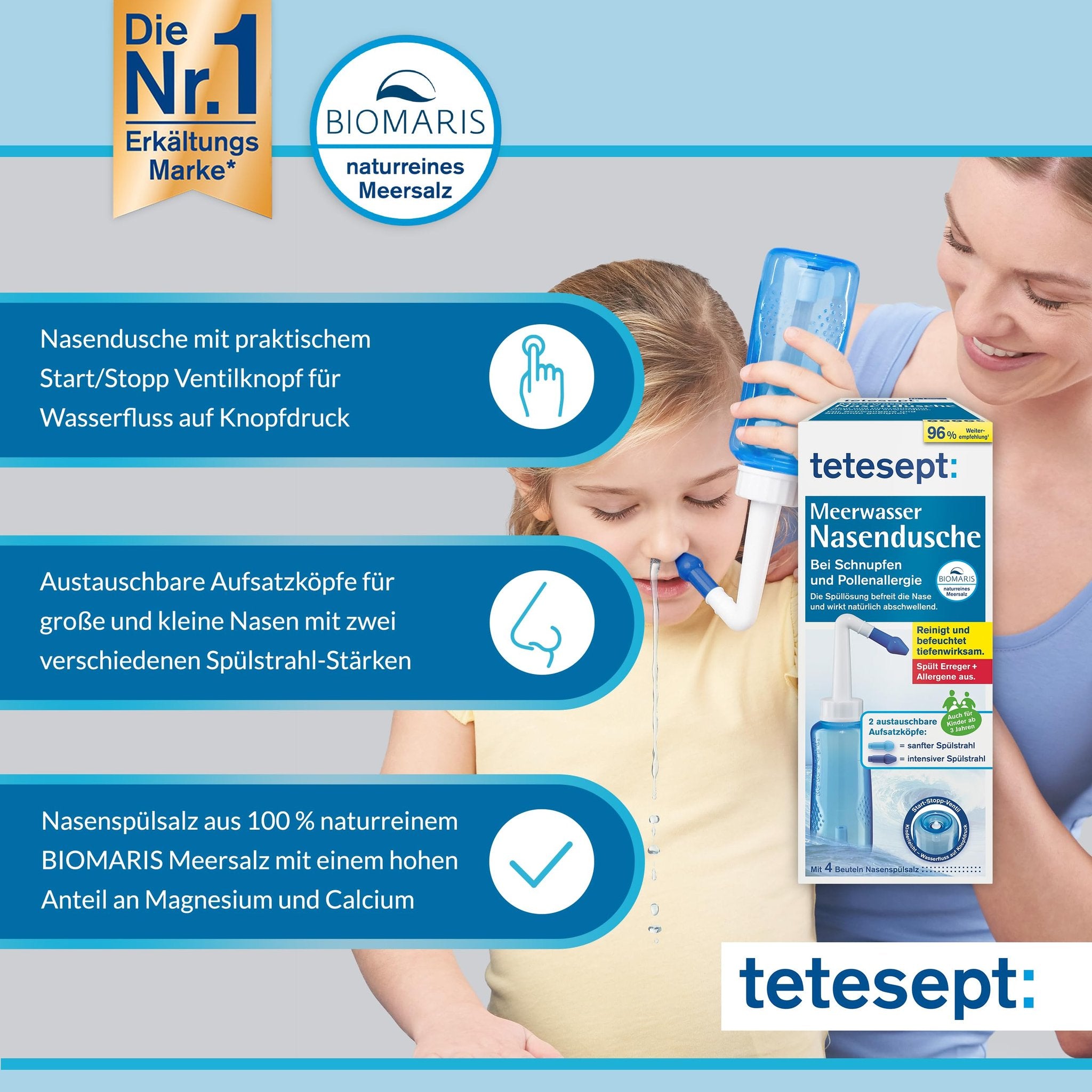 tetesept Meerwasser Nasendusche & Nasenspülsalz