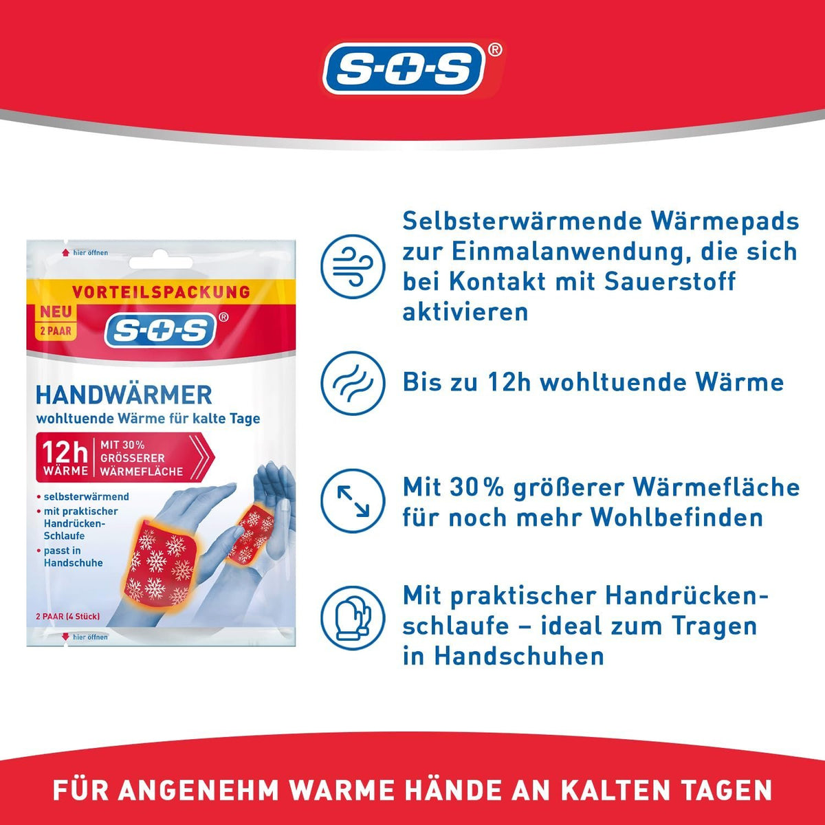 10er Set SOS Handwärmer 2 Paar