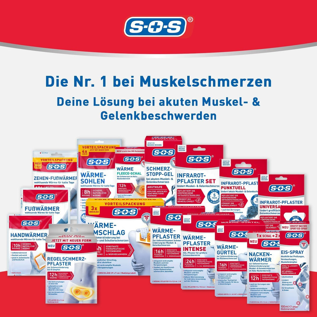 5er Set SOS Zehen-Fußwärmer
