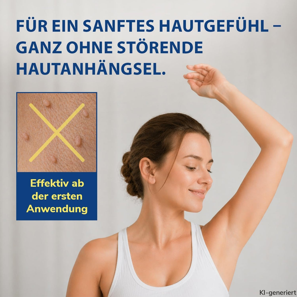 tetesept Vereisungsstift in Hand gehalten, blau-weißes Gerät zur Stielwarzenbehandlung