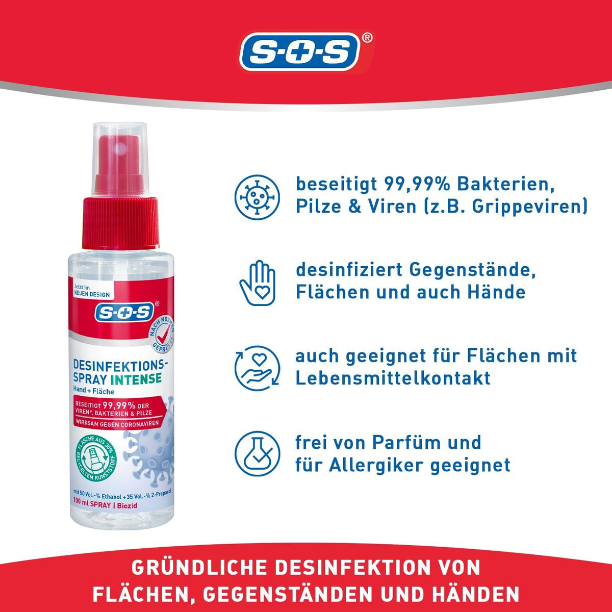 5er Set SOS Desinfektions-Spray INTENSE 100ml