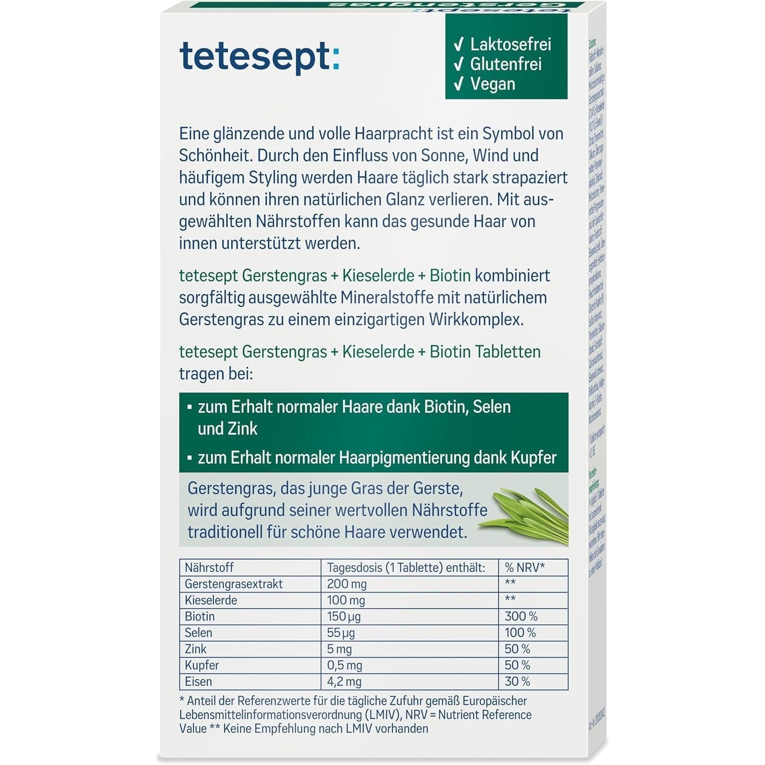 tetesept Gerstengras + Kieselerde + Biotin