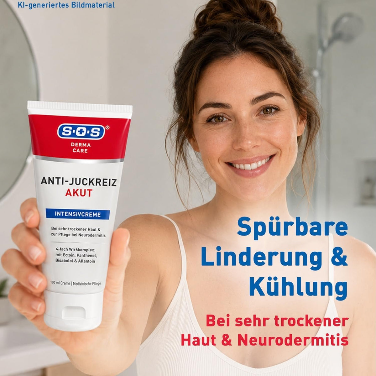 SOS Derma Care Anti-Juckreiz Akut Intensivcreme in weiß-rotfarbener Tube