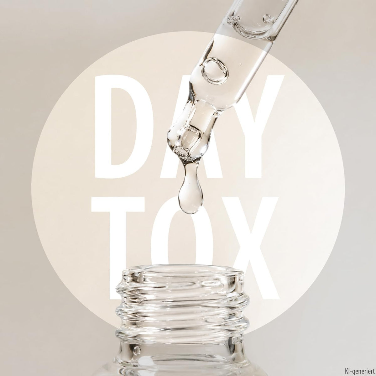 DAYTOX Serumpipette mit klaren Tropfen über Glasgefäß