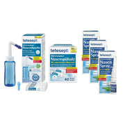Nasenpflege-Set mit tetesept Meerwasser-Nasendusche, Flasche, Aufsätzen und Beuteln