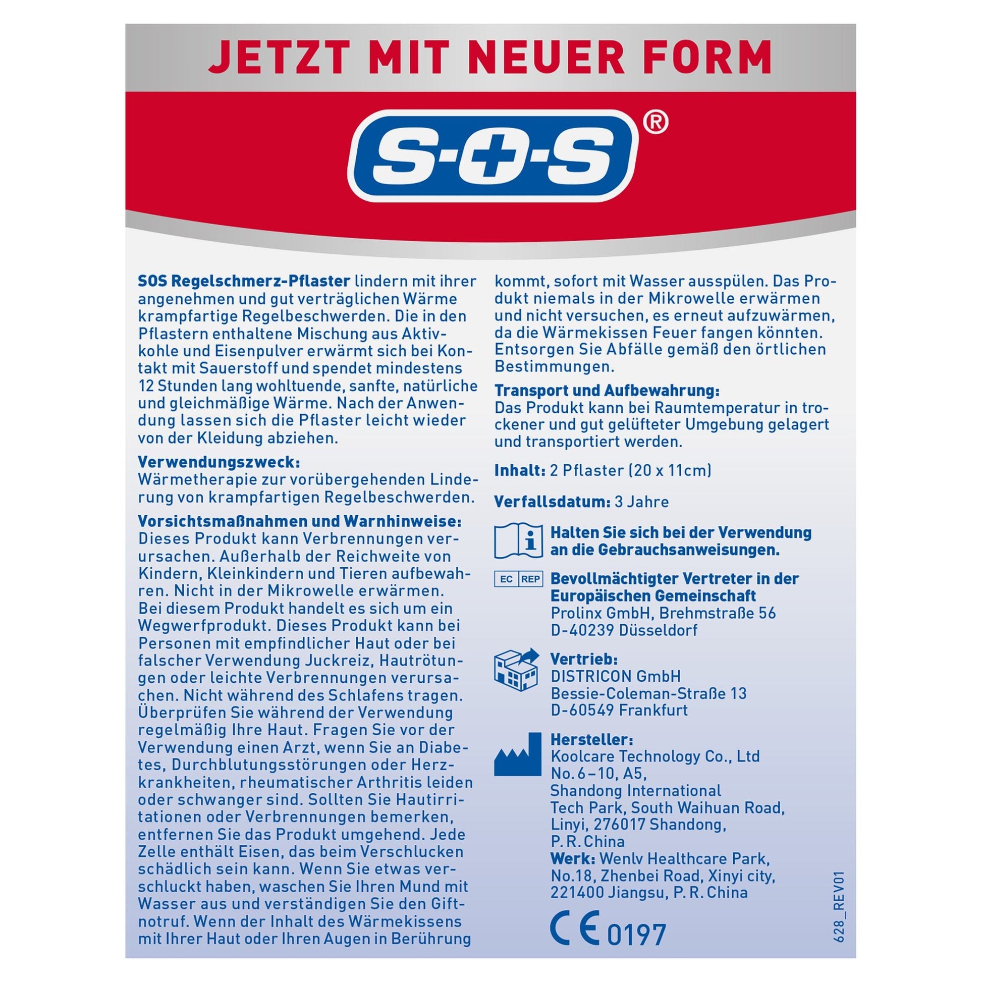 Rückseite der Verpackung mit Produktbeschreibung, Verwendungszweck, Warnhinweisen und Herstellerinformationen.