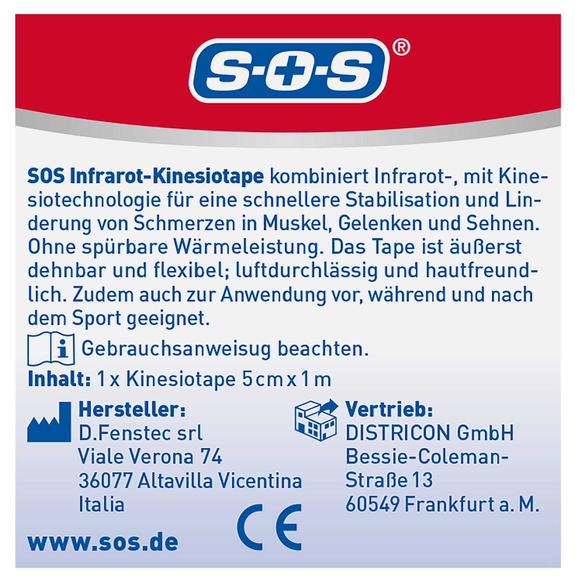 SOS Infrarot-Kinesiotape 1m – Produktbild