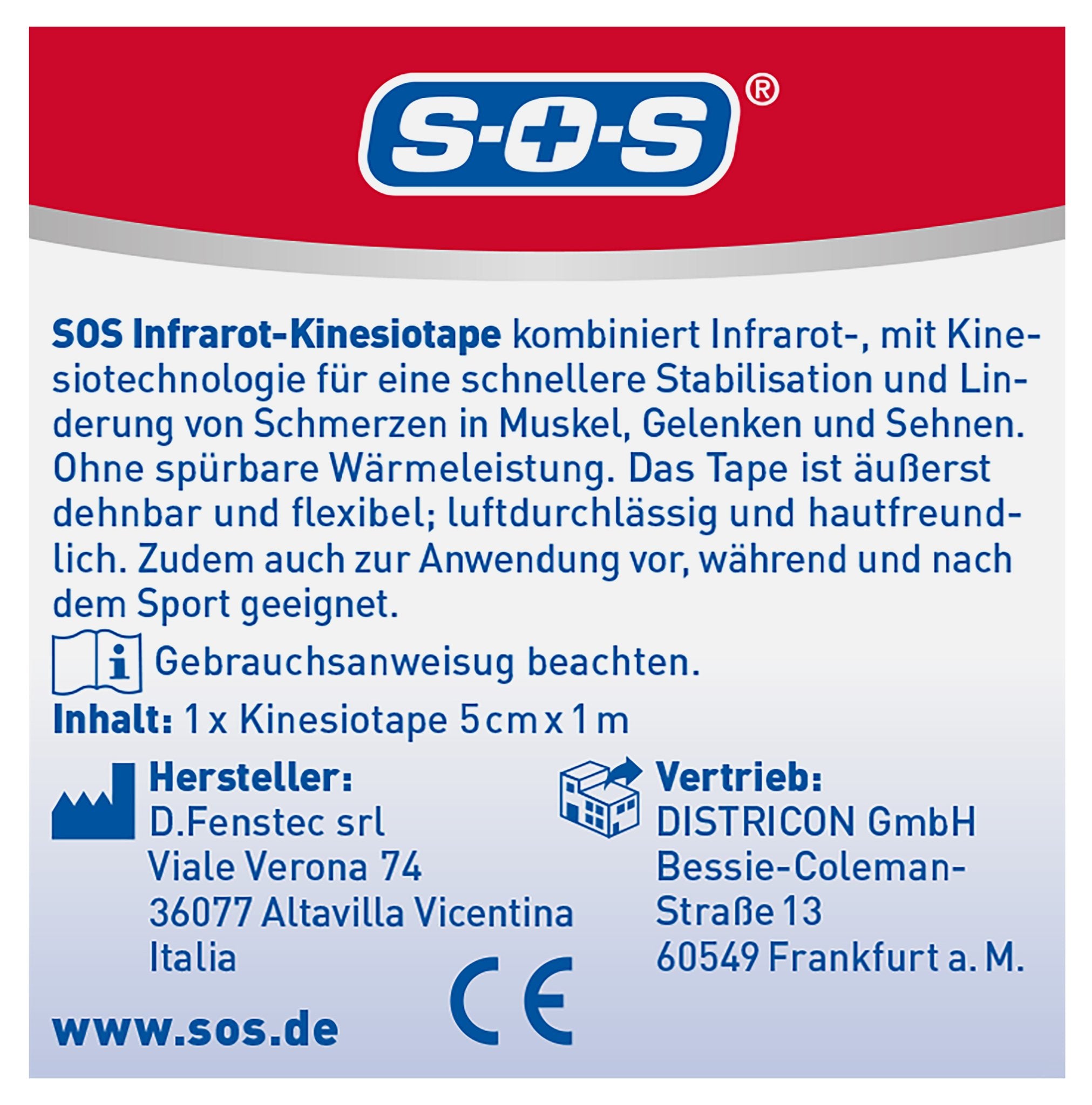 SOS Infrarot-Kinesiotape 1m – Produktbild