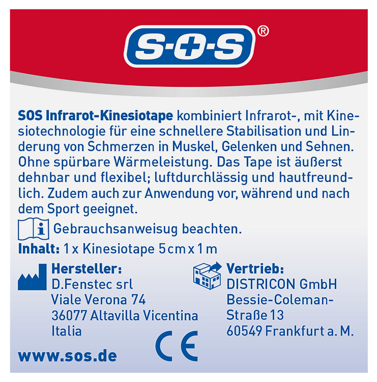 SOS Infrarot-Kinesiotape 1m – Produktbild