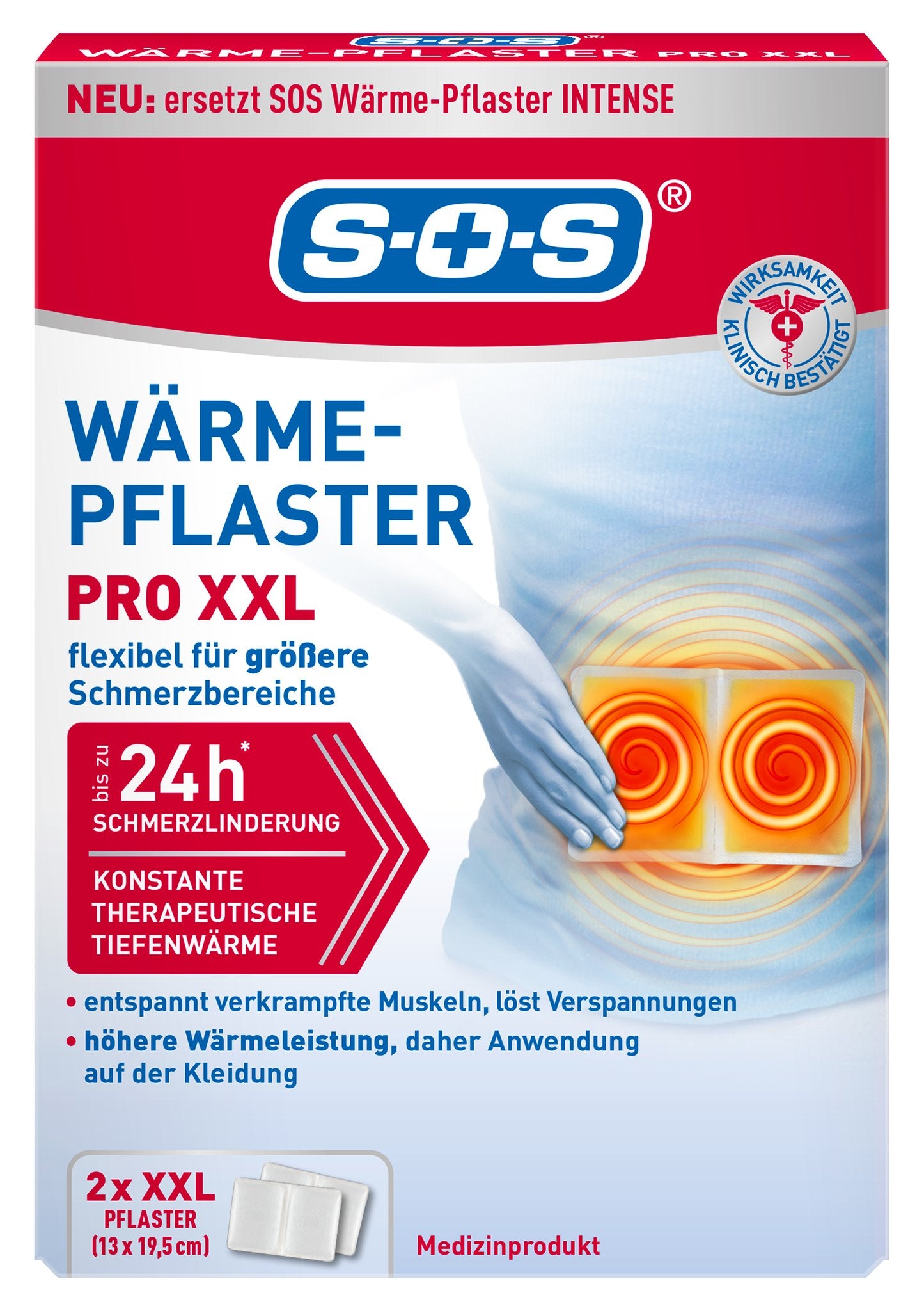 SOS WÃ¤rme-Pflaster PRO XXL 2 St. 171g – Produktbild