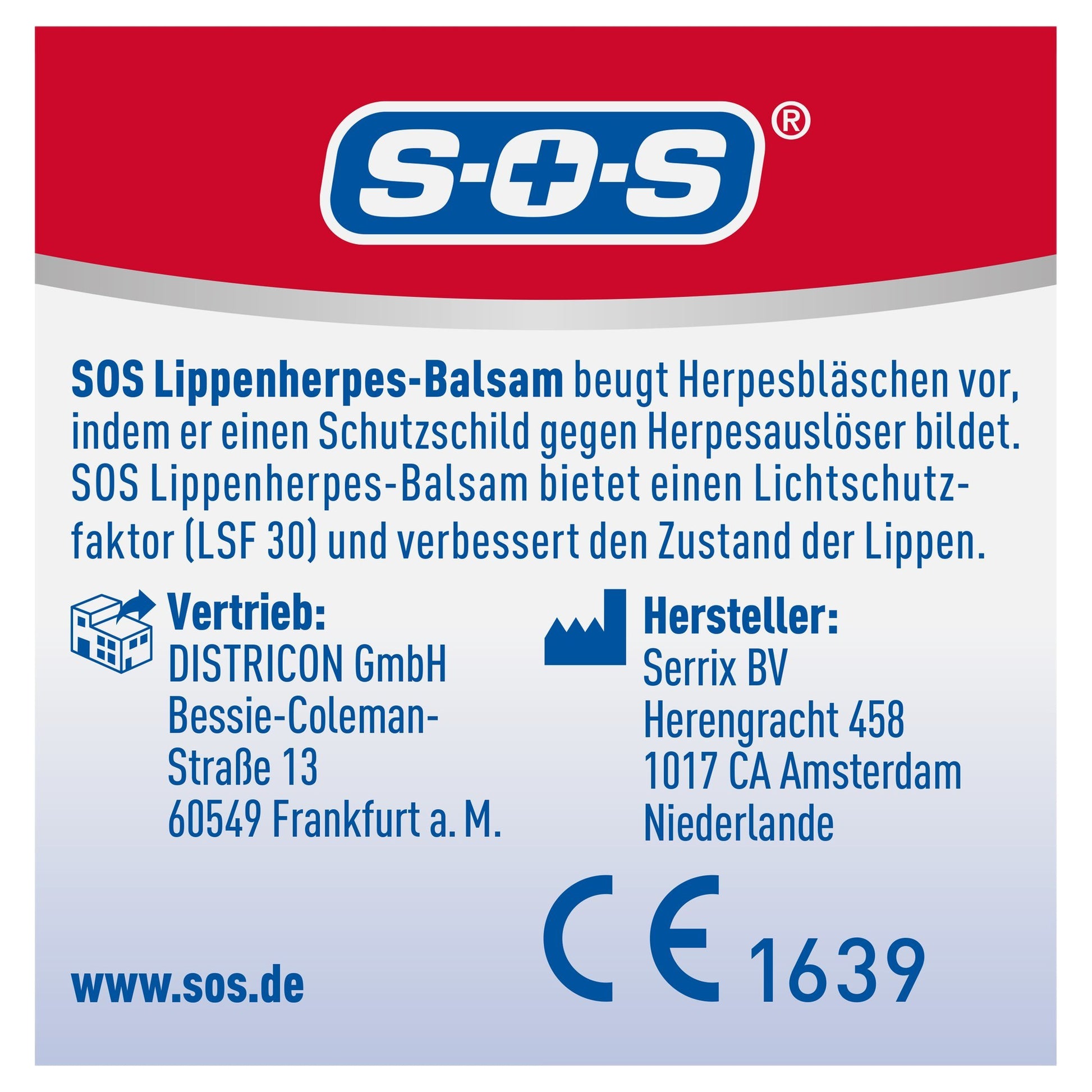 SOS Lippenherpes-Balsam LSF30 8ml – Produktbild