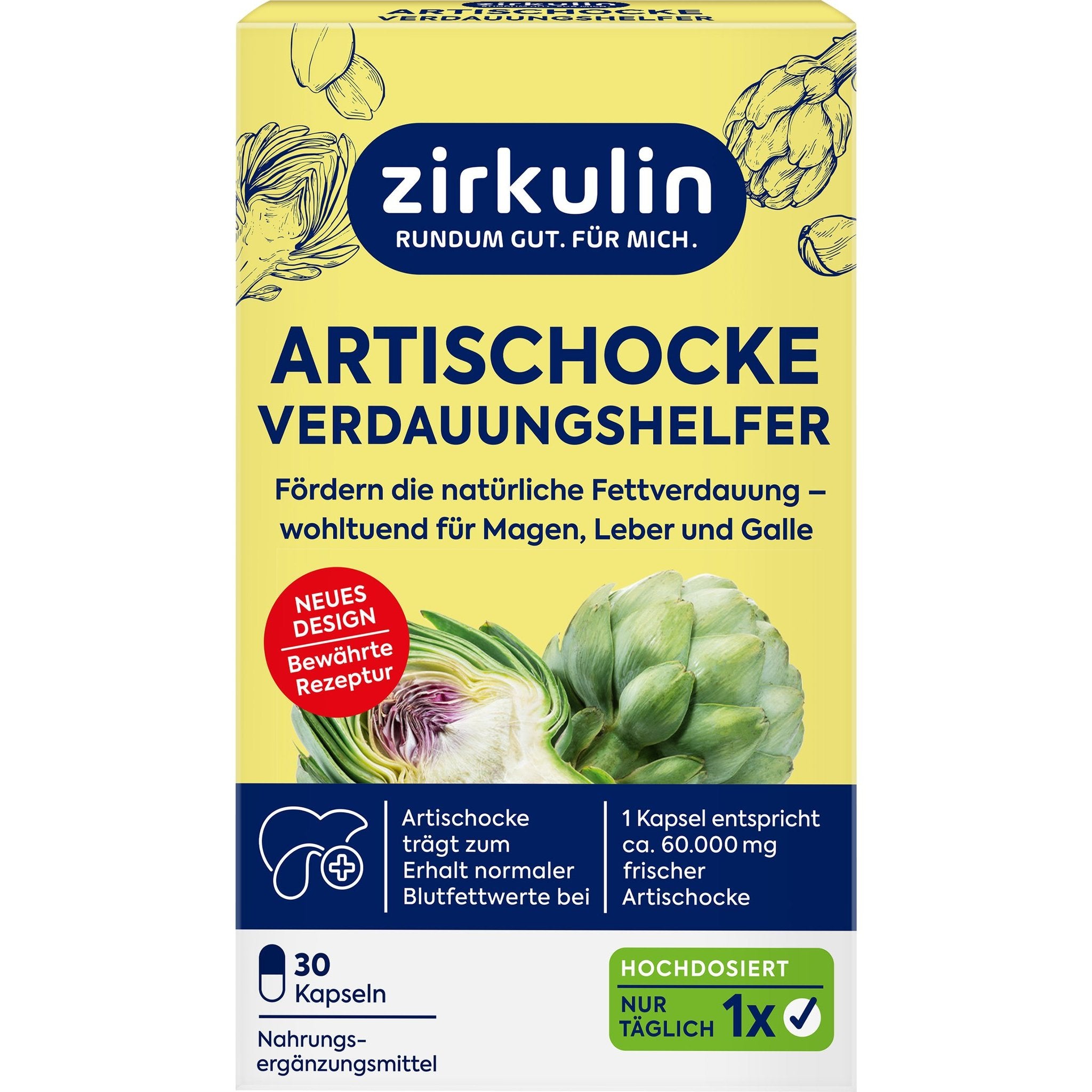Zirkulin Artischocke Verdauungshelfer hochdosiert 30st – Produktbild